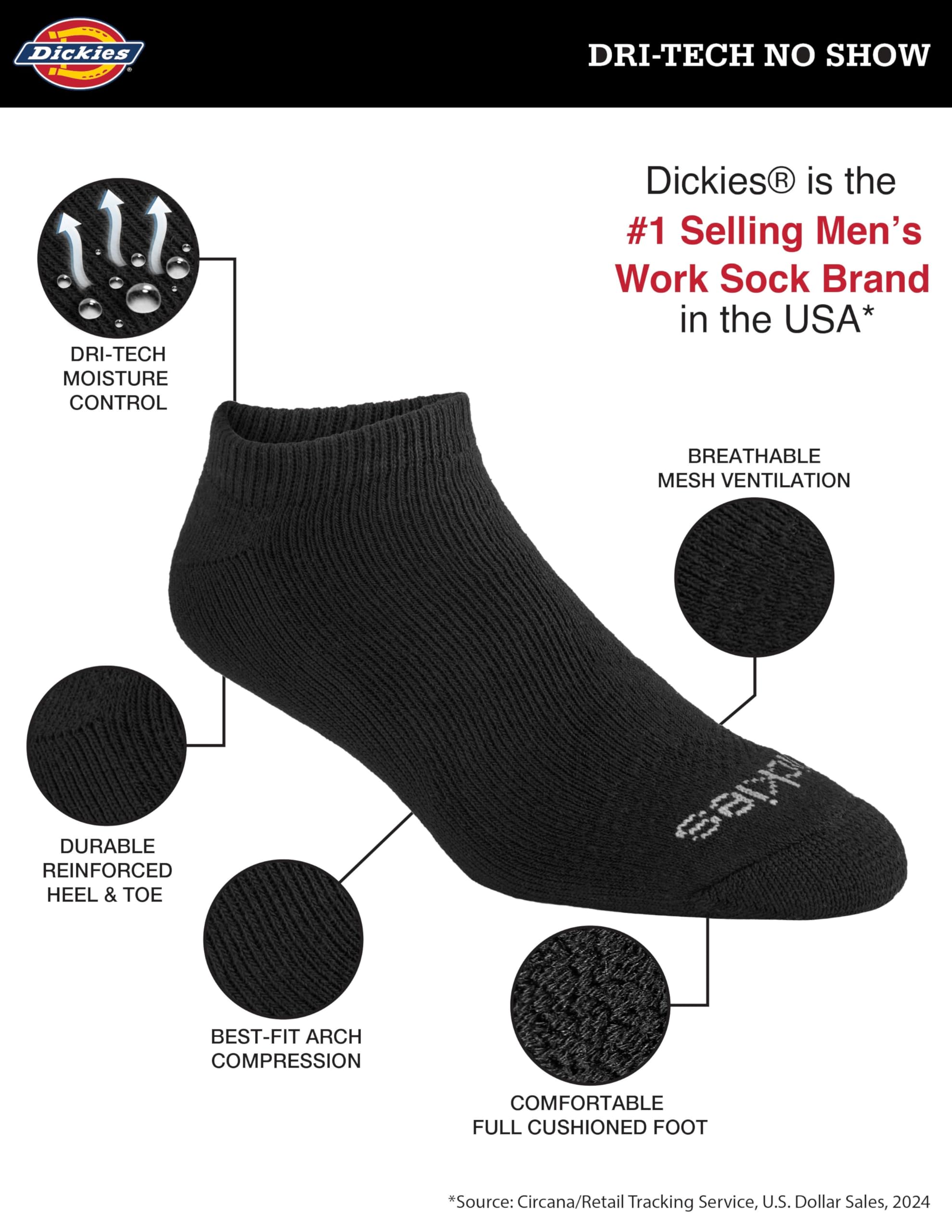 Dickies Skarpety Mężczyźni Dri-tech Moisture Control No Show/Low Cut Socks, Available In M-xxl (6, 12 Pairs)