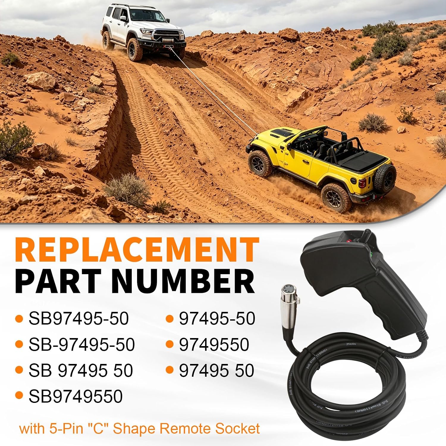 SB97495-50 Winch Remote Control Compatible with SmittyBilt XRC Gen2 Series