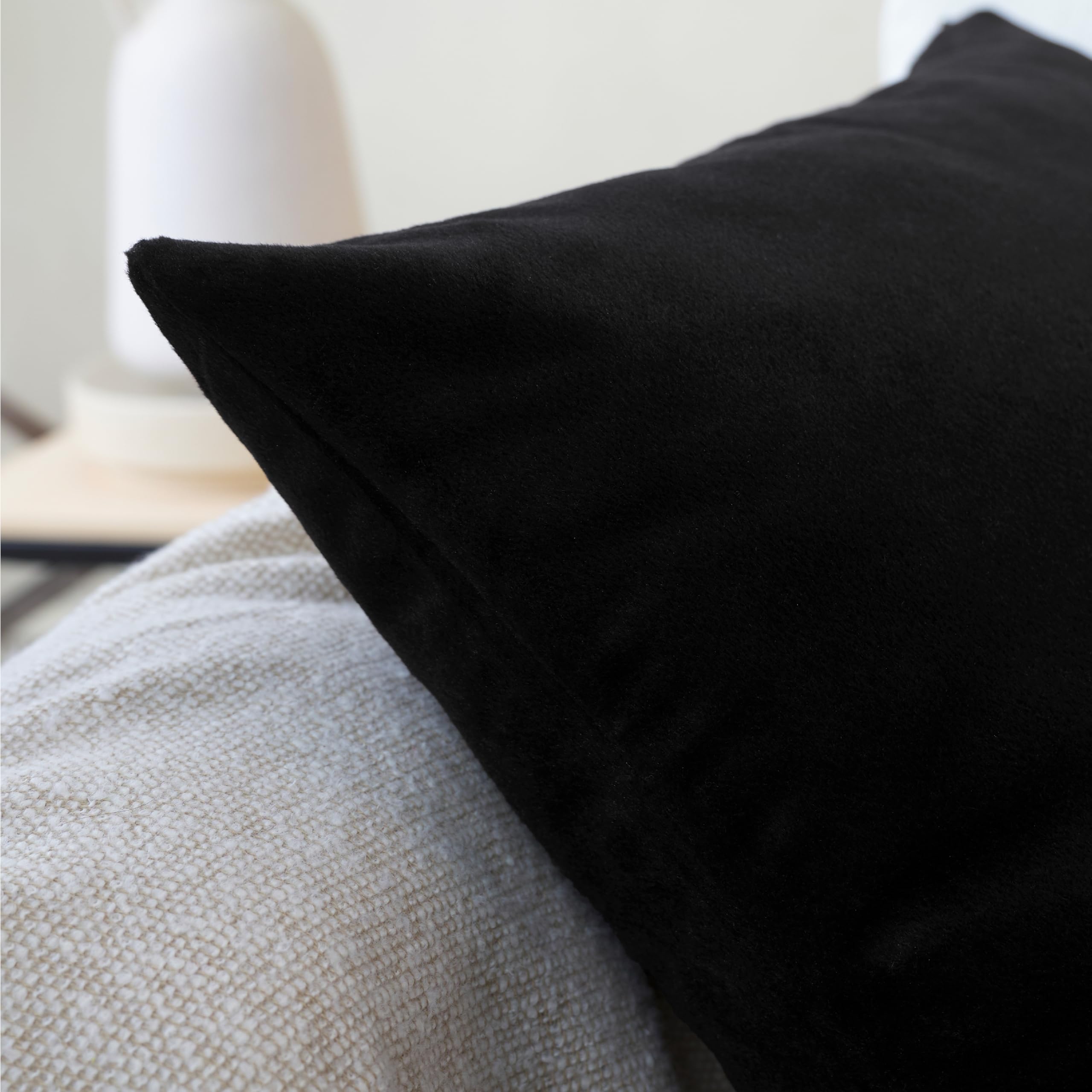 Federe Per Cuscini In Velluto Marrone 50x50 Cm (2 Pezzi) – Coperture Morbide, Lavabili Con Cerniera Invisibile, Ideali Per Divano E Letto - 4