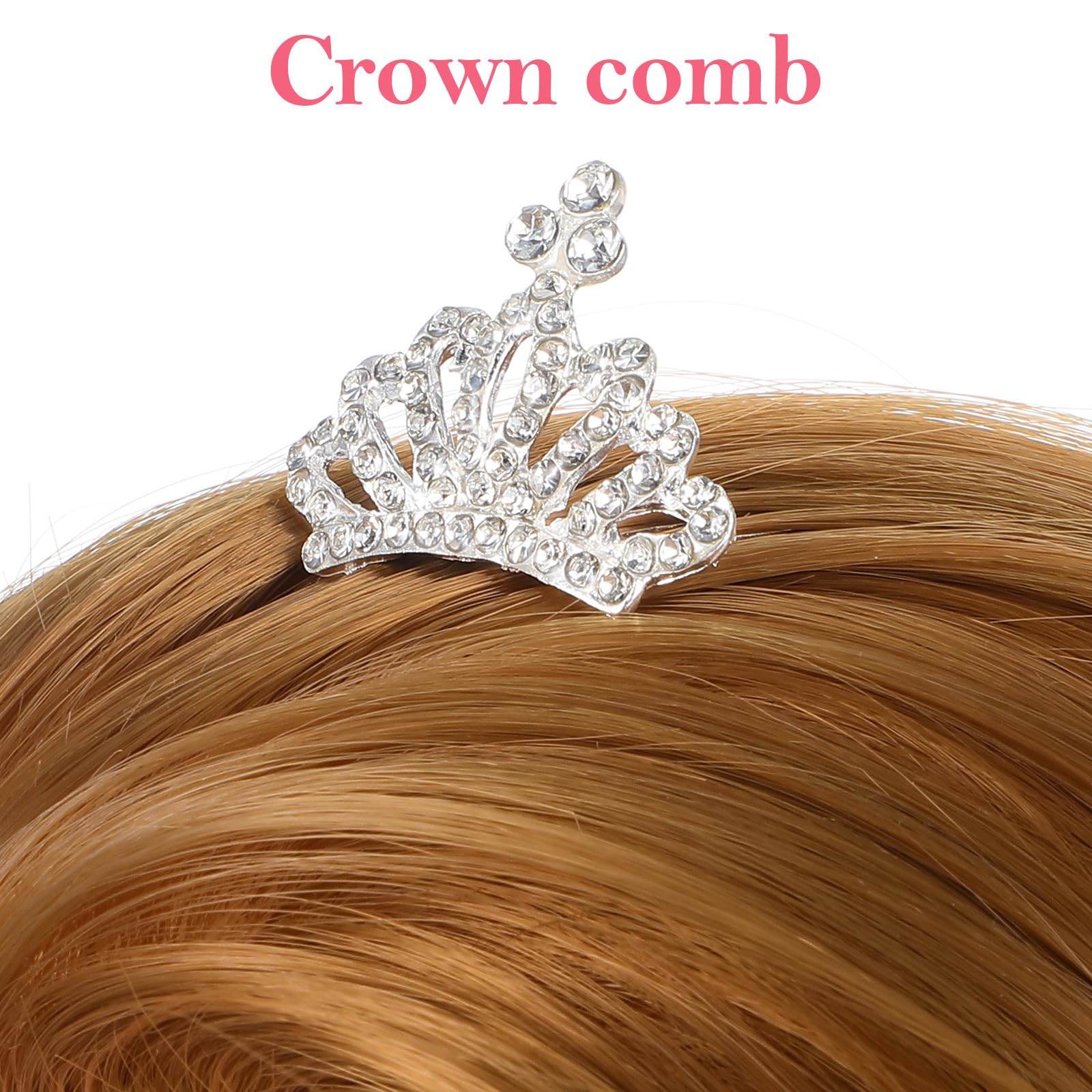 4 Pcs Mini Tiara Crown Hair Clips, Medium Hair Clips Combs for Little Girls Cute Tiaras Small Rhinestone Tiara Clip - Image 2