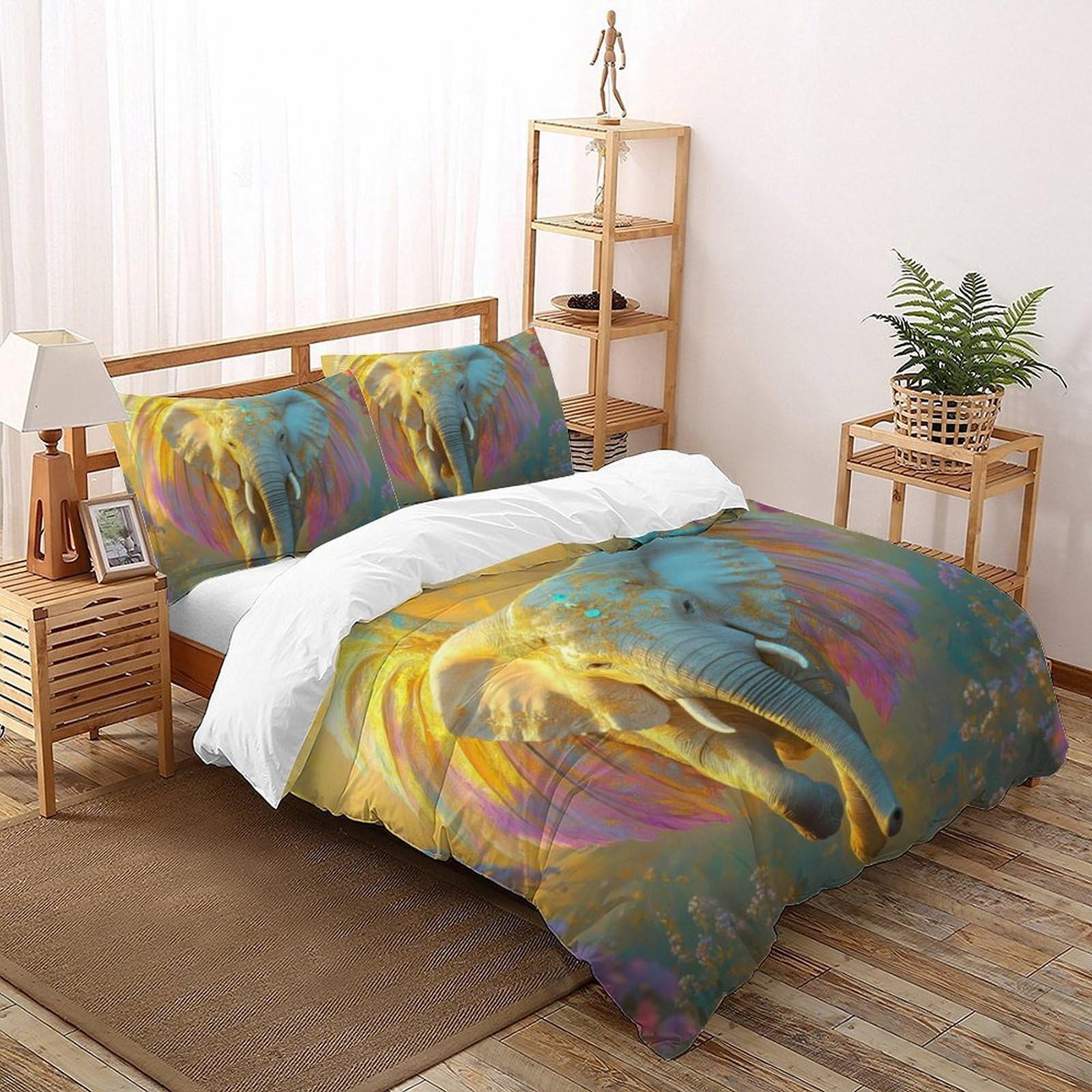 Housse de couette 200x200 facile à changer pour lit double enfant avec zip