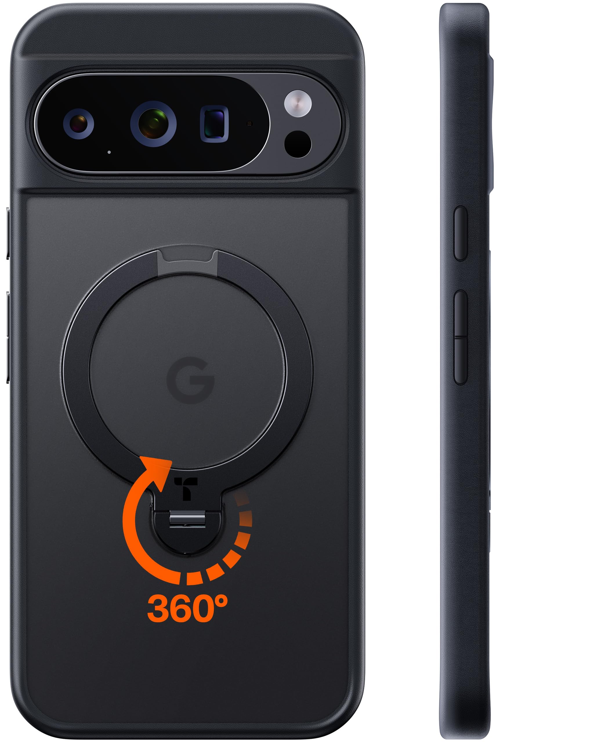 TORRAS Google Pixel 10 / 10 Pro 用 ケース【ゼンマイ式スタンド × 米軍MIL規格】MagSafe対応 強磁力リング マグネット搭載 ワイヤレス対応 米軍MIL規格 耐衝撃 指紋防止 For Pixel 10 / 10 Pro ケース Ostand Q3 Spin ブラック