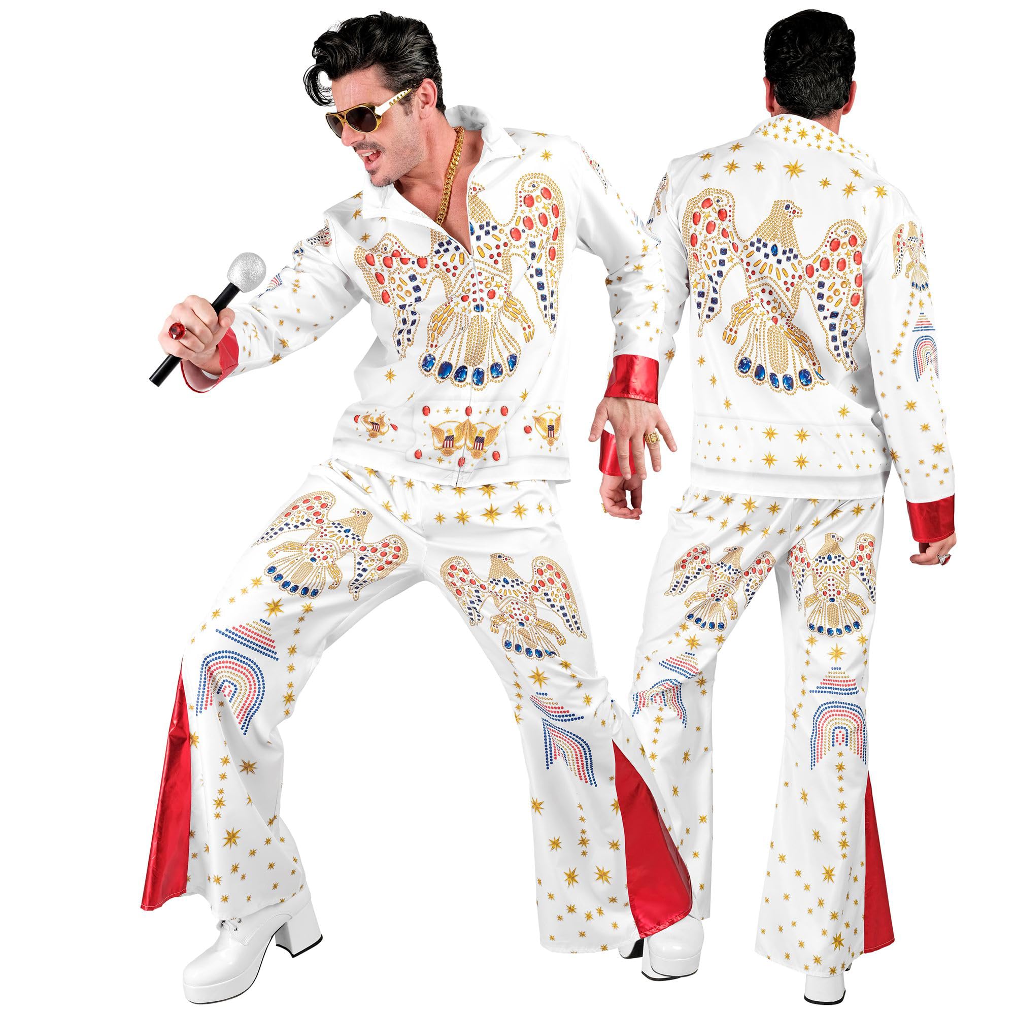 W WIDMANN MILANO Party Fashion Men's Rock'n'roll Kostüm King of Rock 'N'Roll Costume, White, S