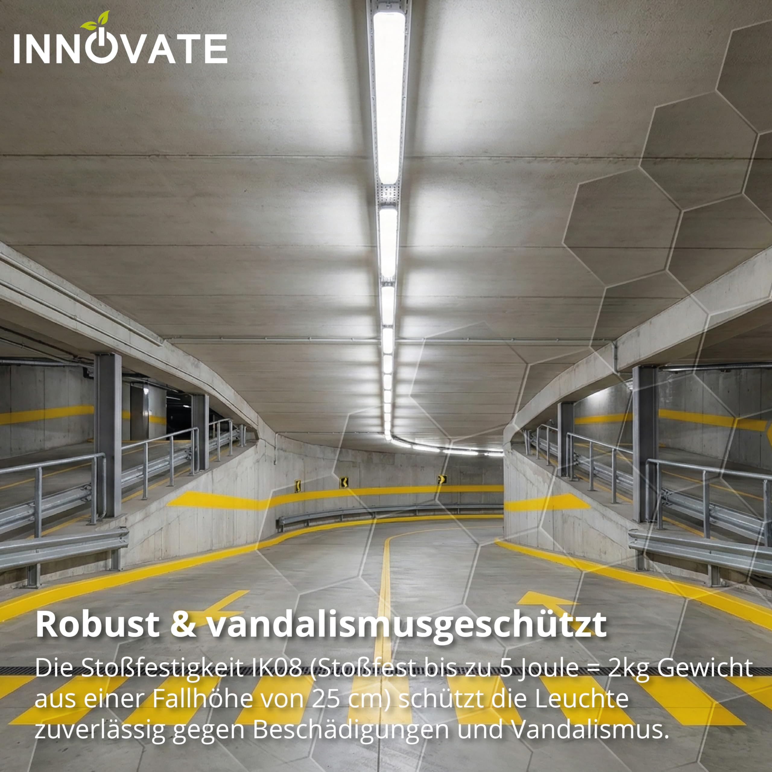INNOVATE LED Feuchtraumleuchte mit Bewegungsmelder 130 cm 1 Stück [36W IP65 IK08 4000K 4000lm] Werkstattlampe Kellerlampe LED Deckenleuchte mit Bewegungsmelder Werkstatt Garage I Unterbauleuchte Küche