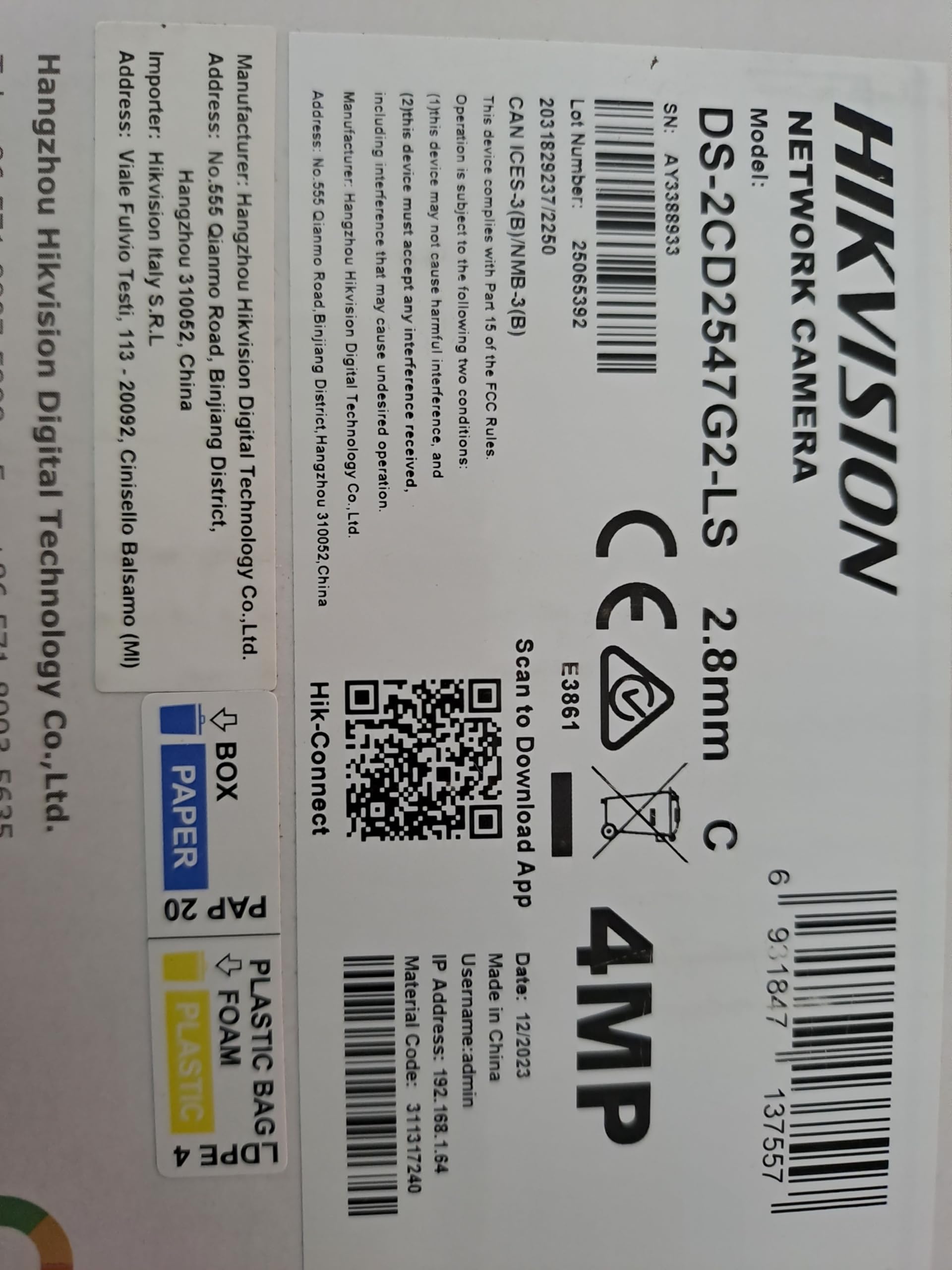 Hikvision Kamera IP DS-2CD2347G2H-LI(2.8mm)(eF)
