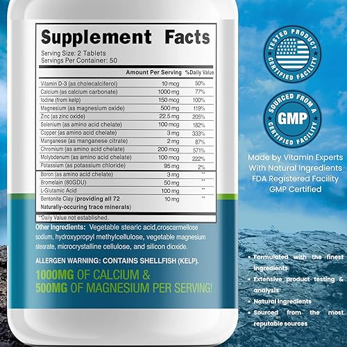 Miniatura 3 de grow vitamin Trace Minerals Complejo Mejorado – Complejo con más de 70 minerales de salud densos en nutrientes – 100% ingredientes naturales – 100