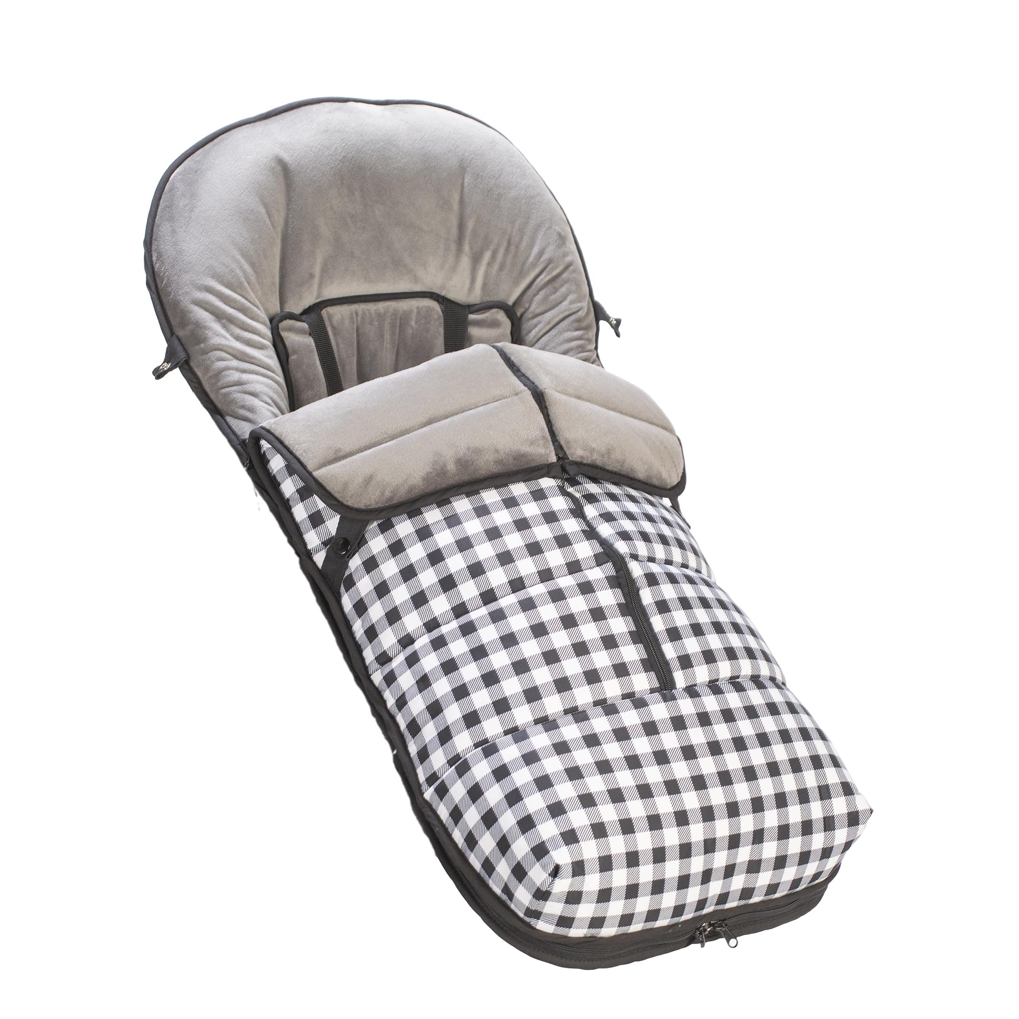 variouss Saco polar de Silla de Paseo Universal, Saco carrito de Bebé invierno, Desmontable impermeable y transpirable (Vichy Negro)