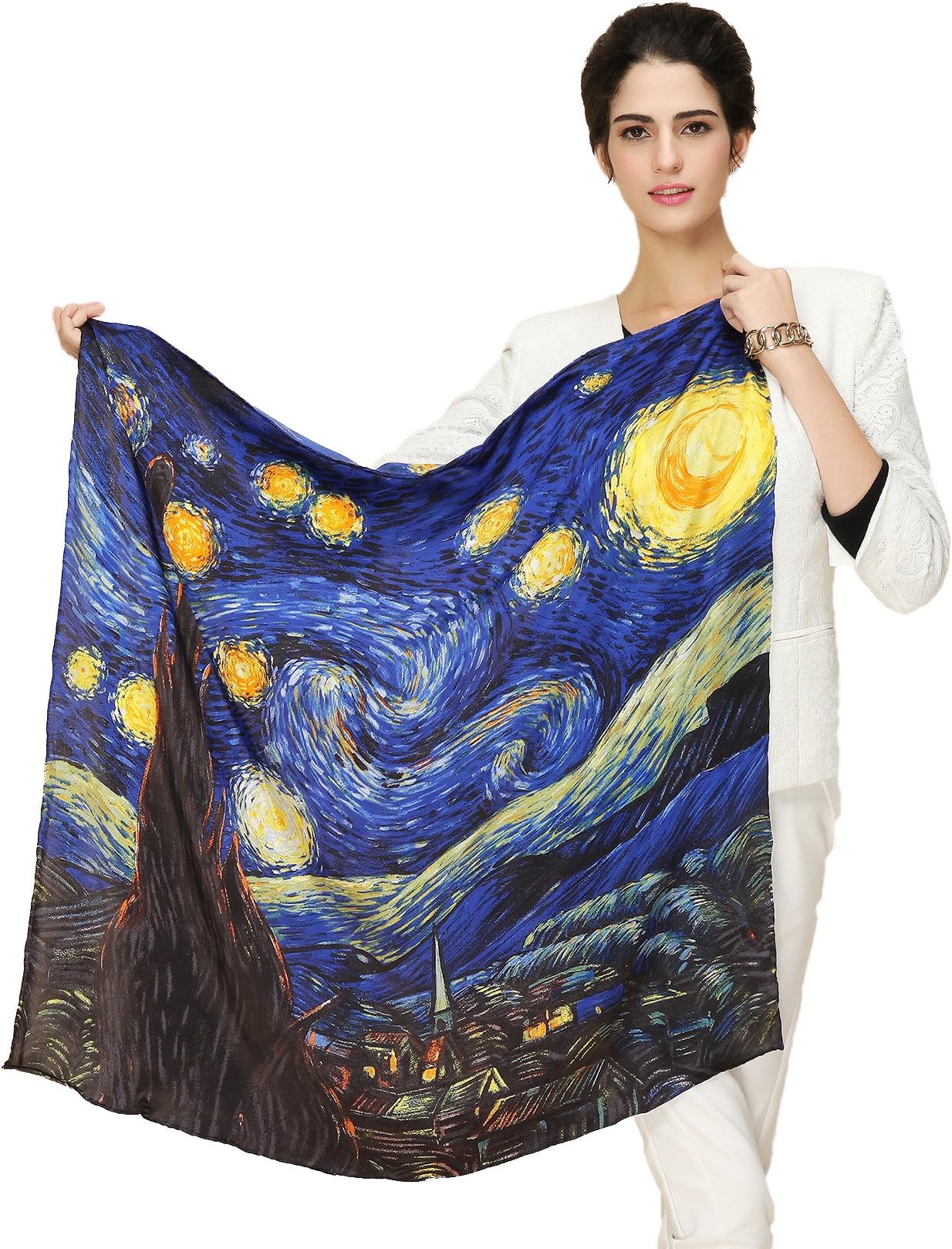 Grace Scarves100% Silk Scarf, Large, Artists Collection (van Gogh & Monet)