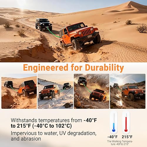 Miniatura 6 de Cuerda de remolque de recuperación cinética - 0.630 in x 19.7 ft - Verde