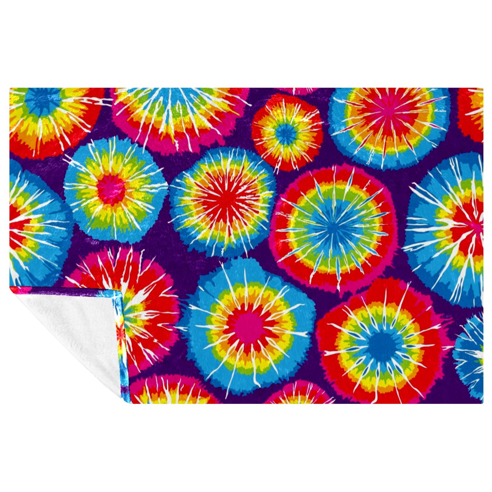Couverture douce Tie Dy Cycle 150x100 cm pour lit et canapé