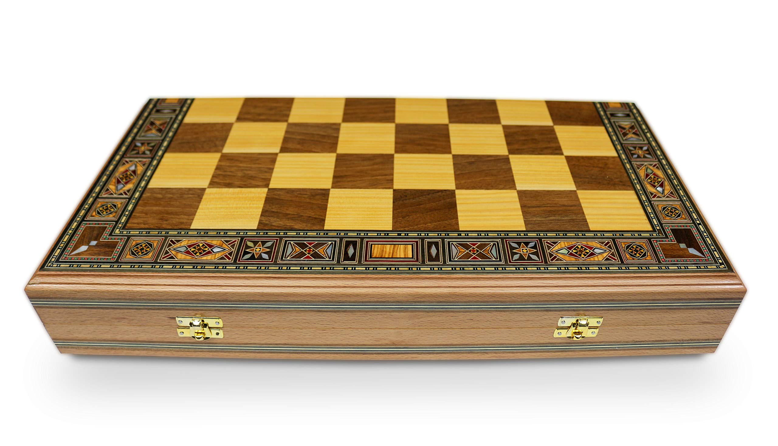 Elessar 50 x 50 cm in legno Backgammon Tavla/Gioco di scacchi/DAMA Board BK 510 con 30 pietre in legno Backgammon