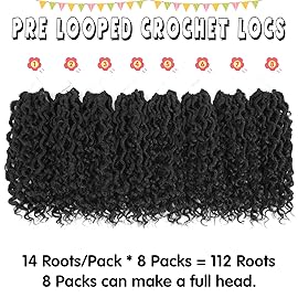 Fulcrum Goddess Locs Crochet Hair 10 Inch, 8 Packs New Faux Locs Crochet Hair for Black Women, Crochet locs with Curly Ends (10Inch (Pack of 8), 1B)