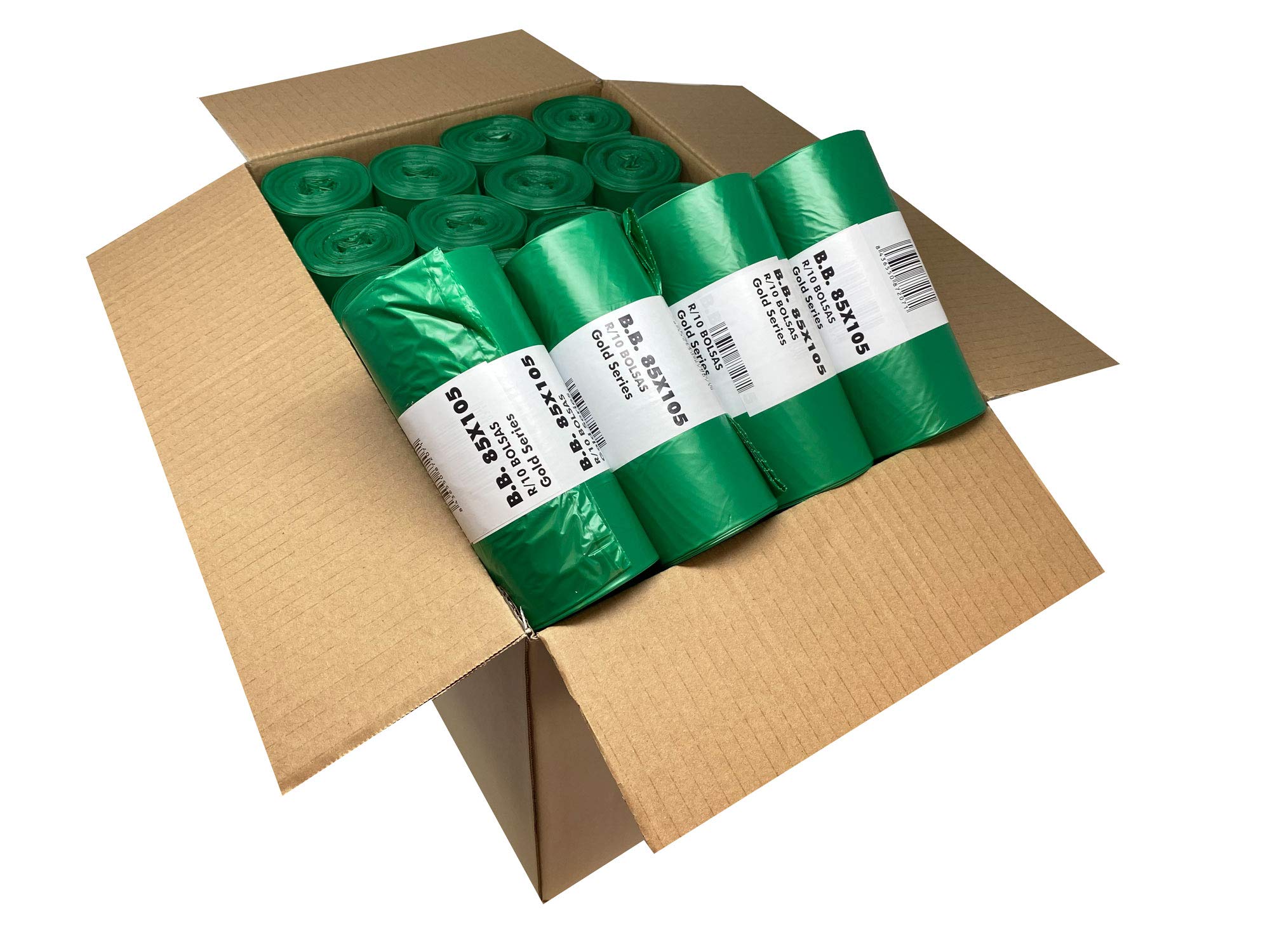 Clim Profesional 480 Bolsas de Basura en Color Verde. Con Capacidad de 100 Litros para Cubo de Comunidad. 480 Sacos de Basura Resistentes con Termosellado. Caja 48 rollos -10 Bolsas por Rollo