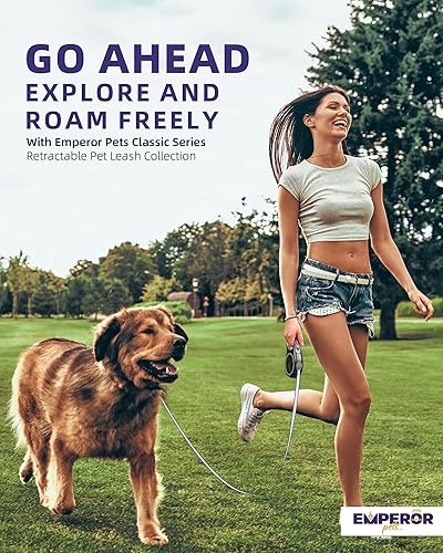 Miniatura 7 de Emperor Pets GY26 - Correa retráctil para perros de 26 pies, correa retráctil resistente para mascotas con agarre antideslizante, cinta reflectante