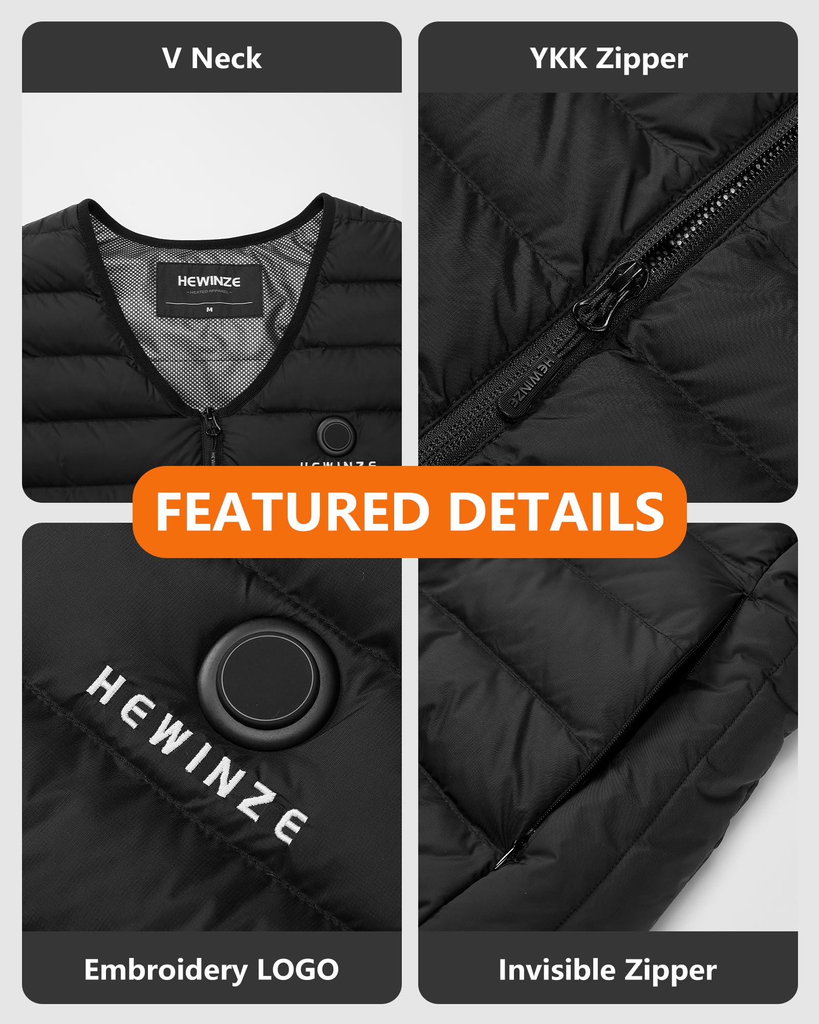 HEWINZE Gilet Riscaldato donna, maglia riscaldata elettrica, Dotato di batteria da 7.4V