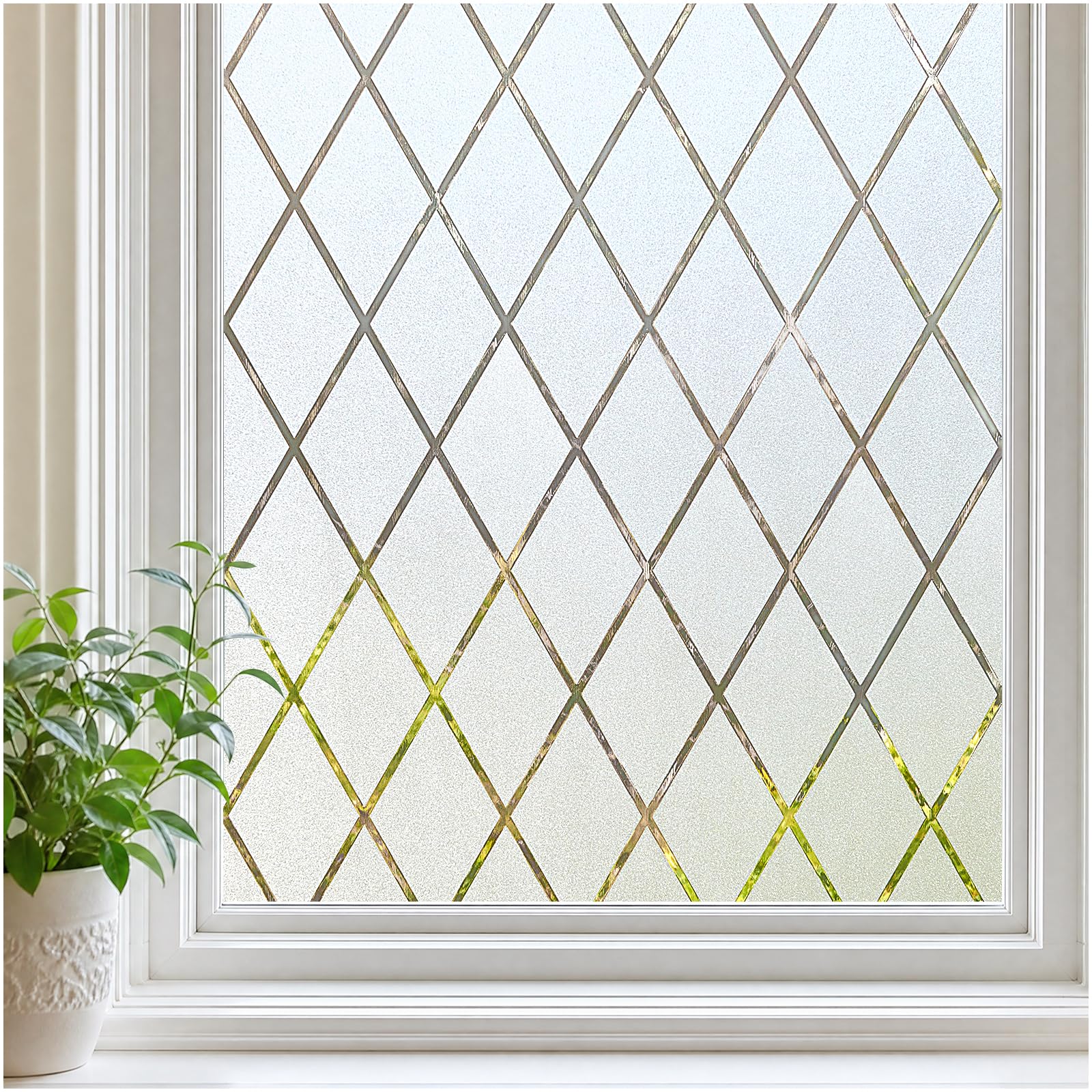 bofeifs Window Privacy Film, Frosted Glass Static Cling Film, No Adhesive UV Blocking Removable Reusable for Bathroom Kitchen Home (35.4 x 118.1 Inch)