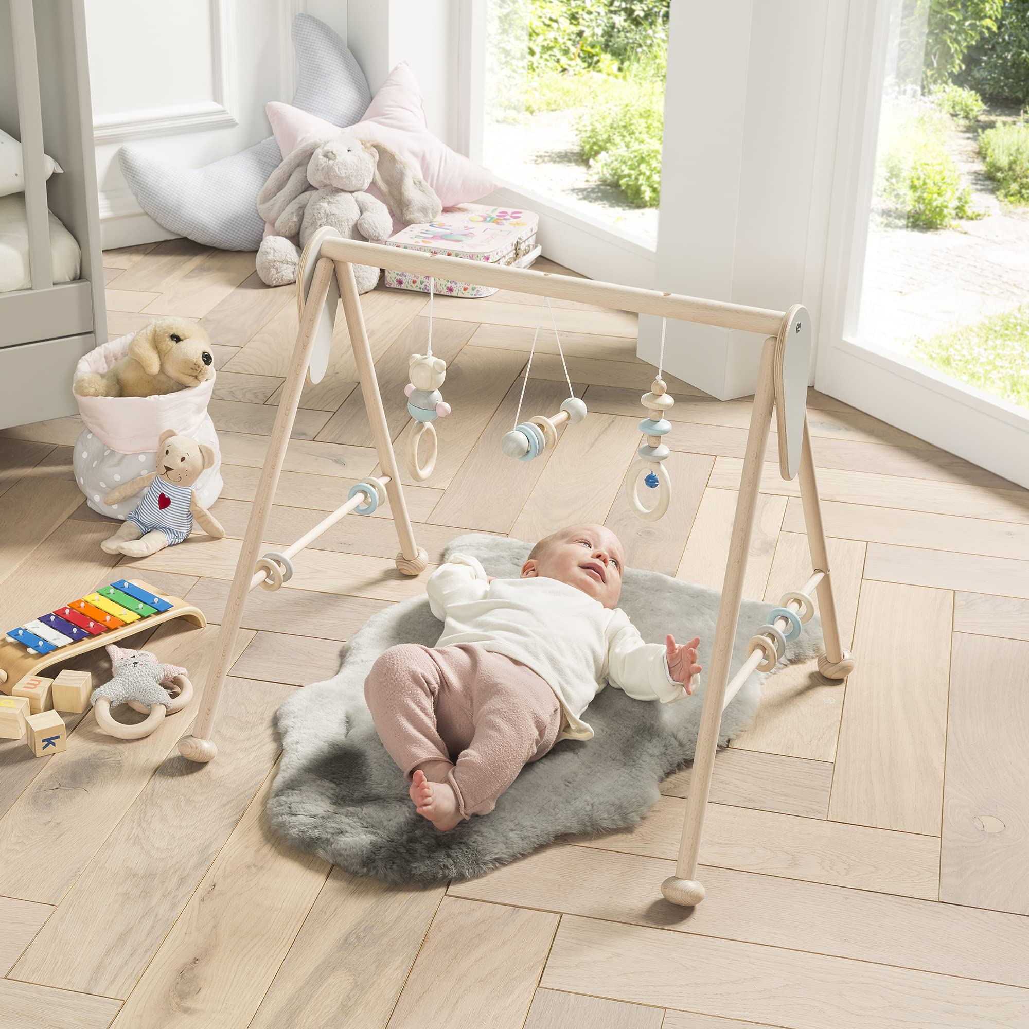 Ibena Parkano Baby Lammfell grau – kuschelweiches Schaffell Naturfell groß 80-90 cm