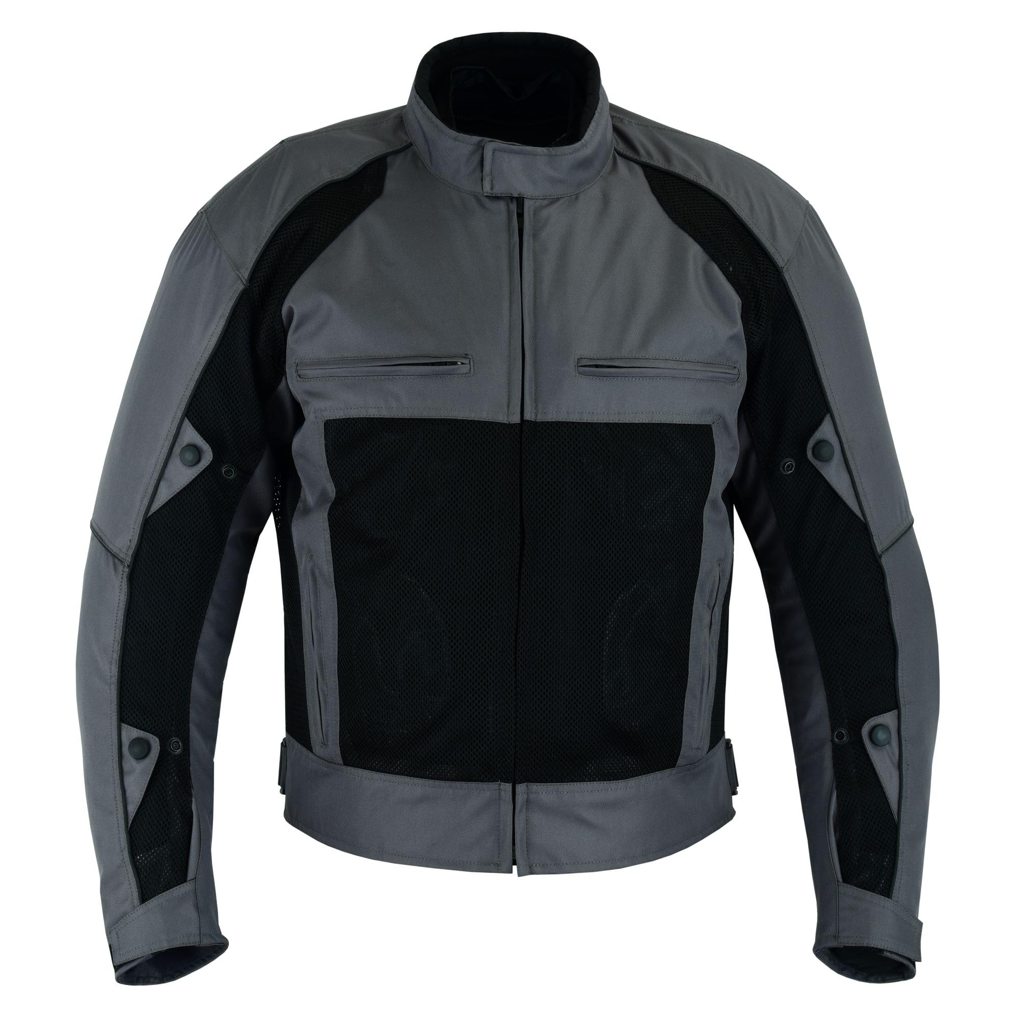 Warrior Gears Men's Grey And Black Motorbike Jackets For Waterproof Mesh Textile Motorcycle Jacket With Ce Armours And Removable Lining - Grey (7Xl)