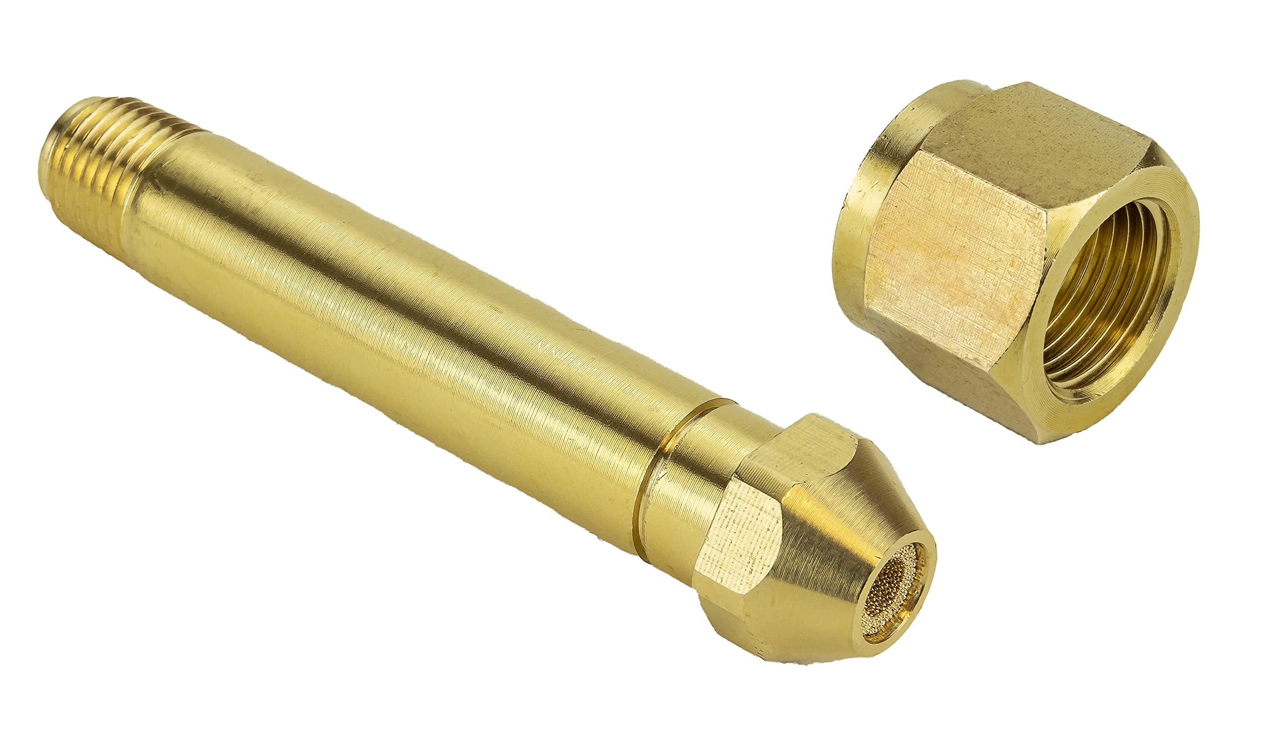 SÜA - Nut and Nipple replacement for Acetylene and Ethyl Chlorides Regulators CGA-300 - Nipple length: 3-1/2