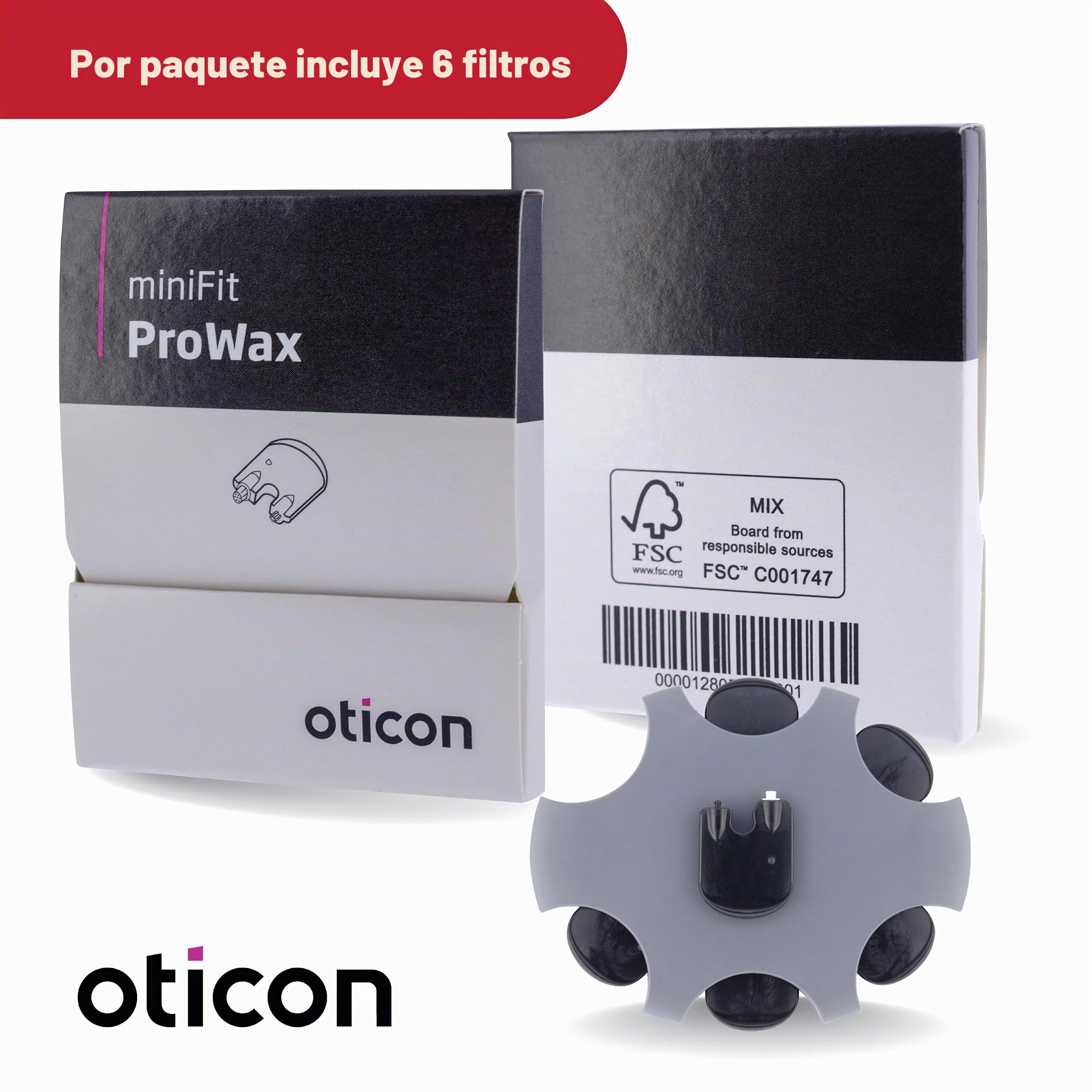 Oticon Minifit ProWax - Protectores de cera para filtro Oticon, reemplazos OEM para suministros de audífonos Oticon, accesorios originales de la marca Oticon Dinamarca para un rendimiento óptimo (2