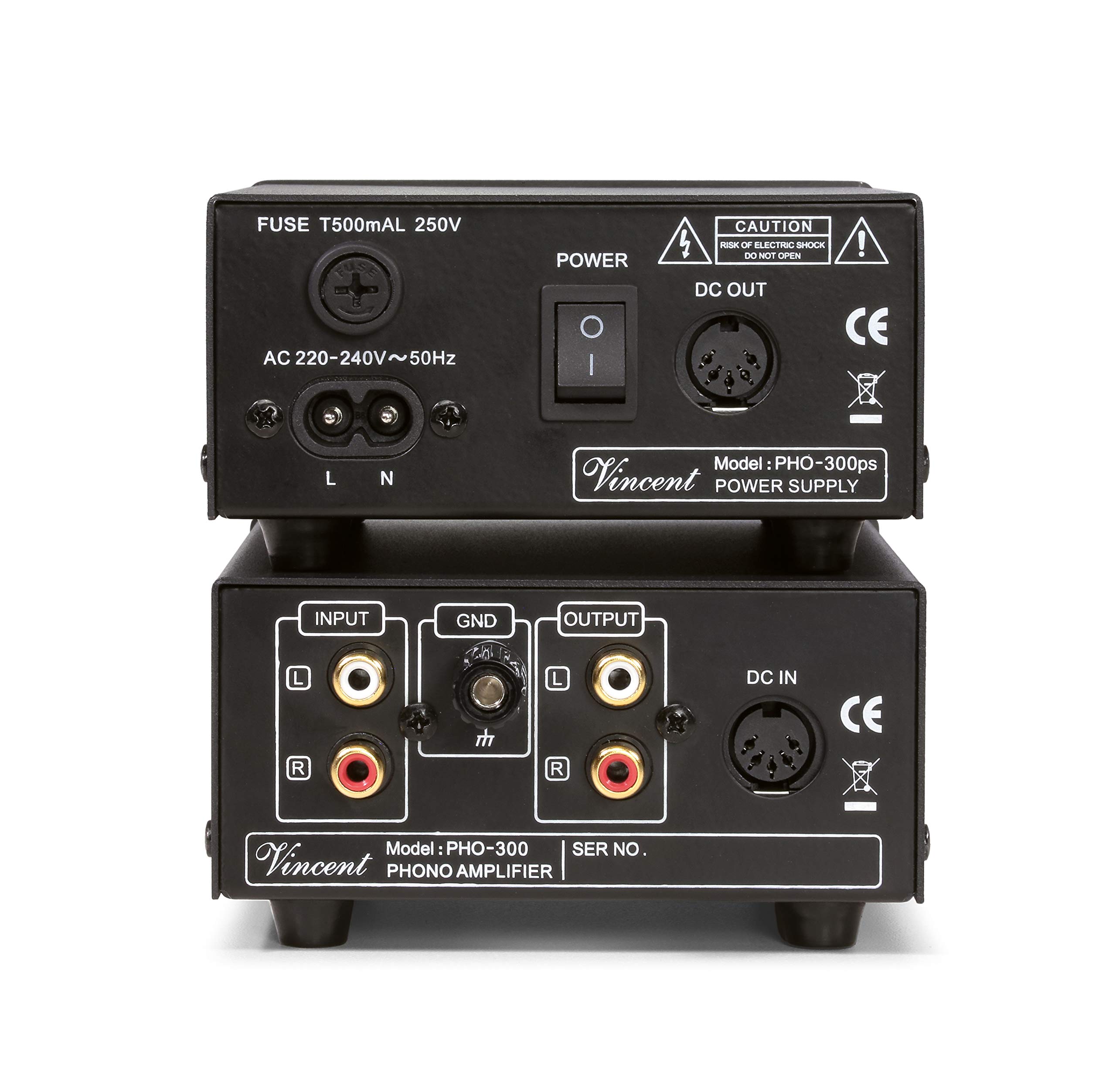 Vincent PHO-300 Préamplificateur Phono Haut de Gamme dans Un boîtier en Aluminium, Bloc d'alimentation Externe, pour Tourne-Disque avec systèmes d'échantillonnage MM et MC, Noir