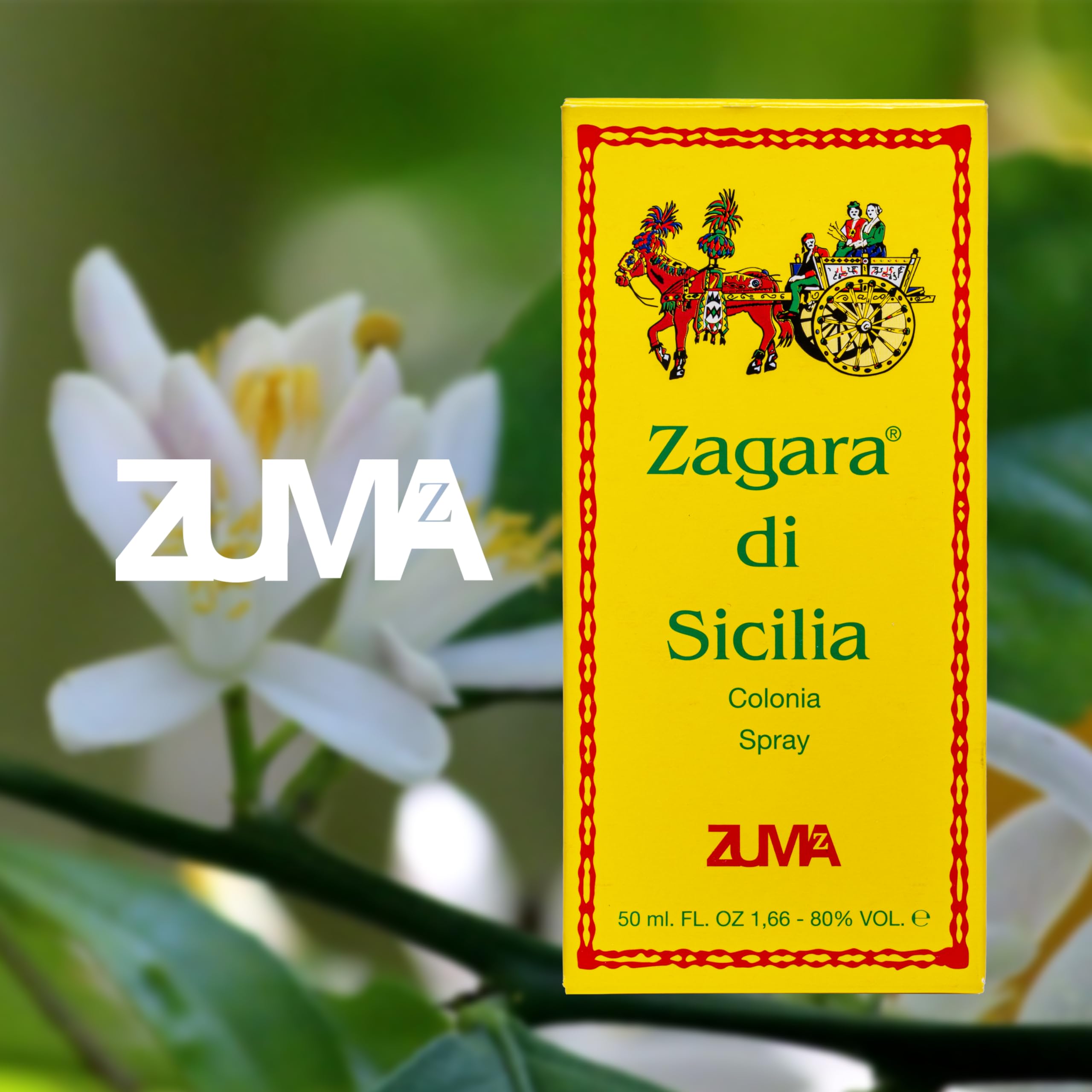 Perfumy Zuma - Zapach Zagara by Sycylia Kolonia Unisex Kwiatowy Zapach Spray - Unikalne emocje Neroli i Nuty Kwiatowe Wyprodukowano we Włoszech (Zagara di Sicilia 50 ml)