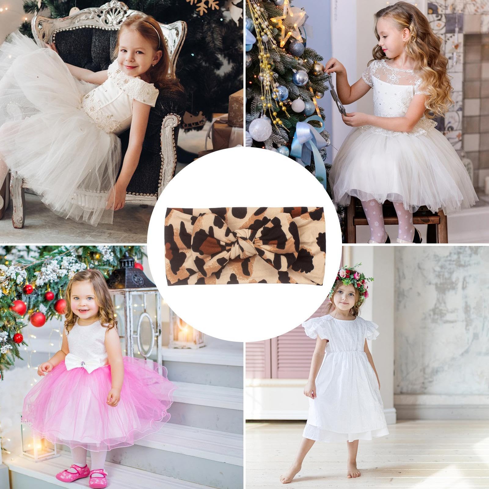 Diademas para el pelo para bebé, diadema ancha de leopardo para niños, diademas para niñas pequeñas, lazos elásticos para fotografía diaria, accesorios para el cabello para niños de 0 a 2 años