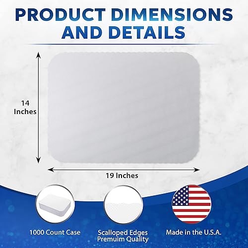 Miniatura 7 de Paterson - Manteles individuales desechables de papel blanco, 14 x 19 pulgadas, 1000 unidades a granel, en relieve