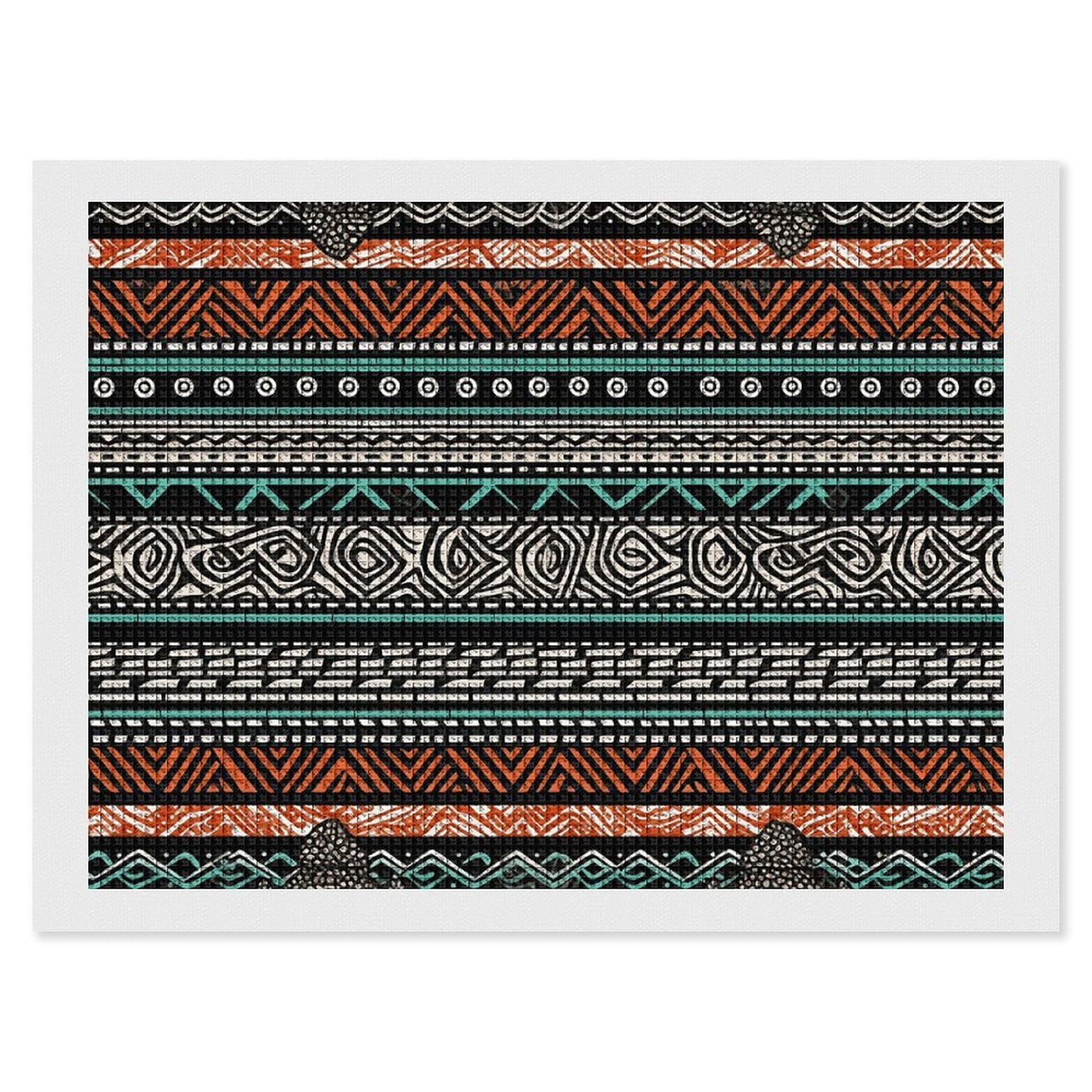 Ethnic Turtle Striped Diamond Art Kits for Adults, DIY 5D Diamonds Painting Kits for Beginner, Round Full Drill Diamond Dots Painting, 12"x16" Diamonds Pictures Gem Art and Crafts Wall Decor