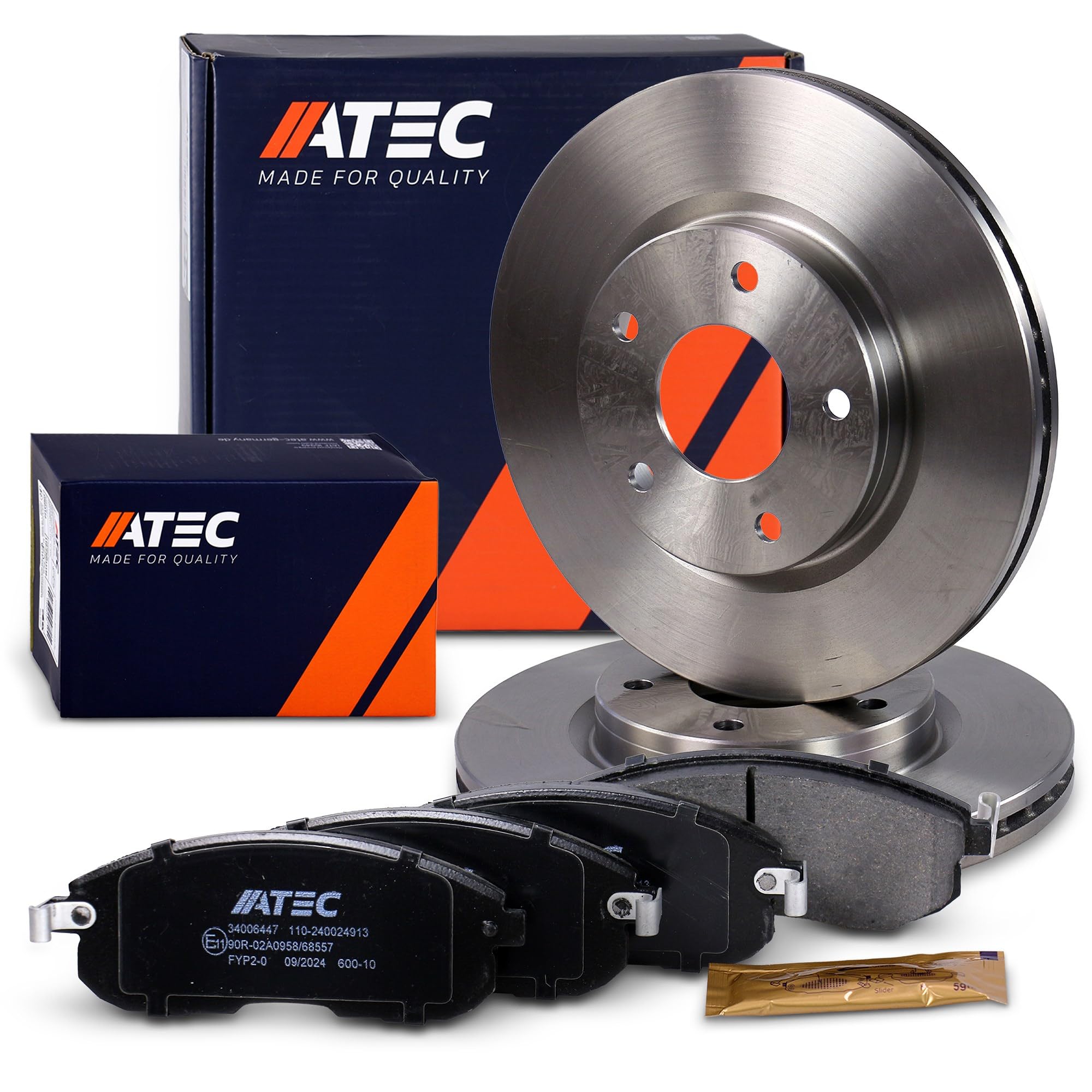 ATEC Germany Set freni asse anteriore incl. dischi freno Ø 280 mm ventilati + pastiglie freno anteriori Compatibile con NISSAN JUKE (F15), PULSAR Hatchback (C13)