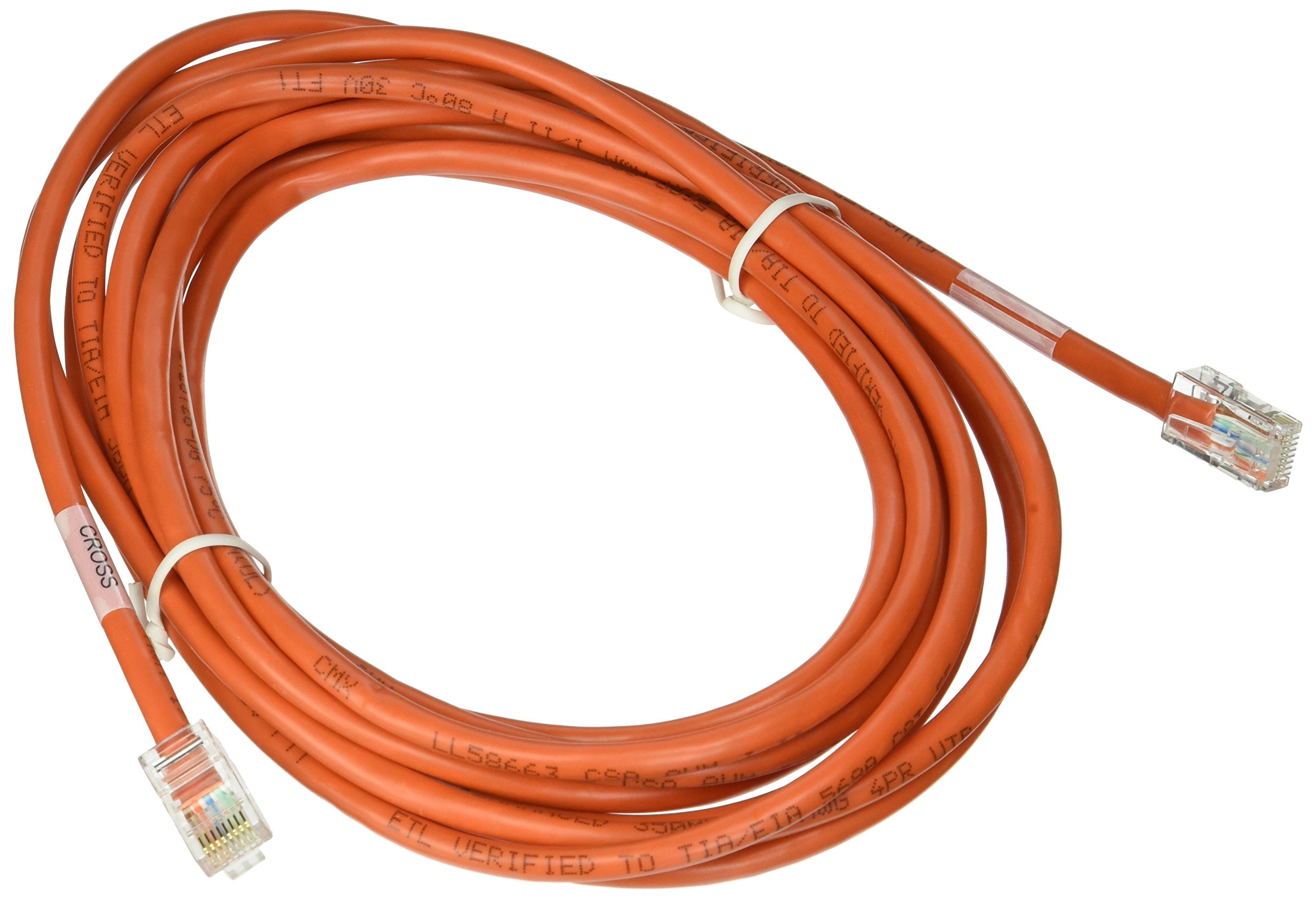 C2G/Cables to Go 26704 Cat5E Non-Booted Unshielded (UTP) Network Crossover Patch Cable, Orange (14 Feet/4.26 Meters)