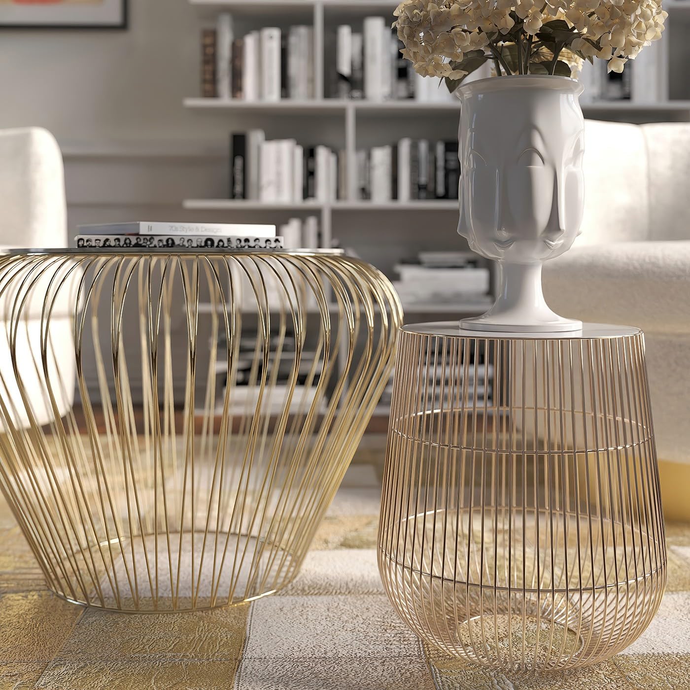 Kare Design Mesa Auxiliar, gris, 43 cm