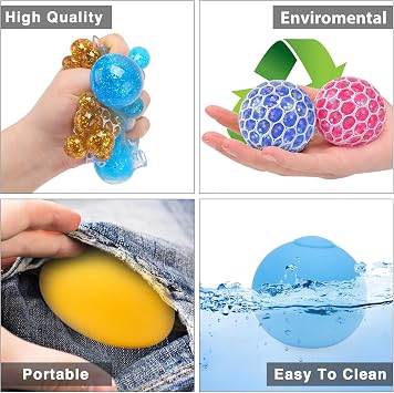 20Pack Stress Balls, Squishy Balls, Squeeze Balls for Adults
