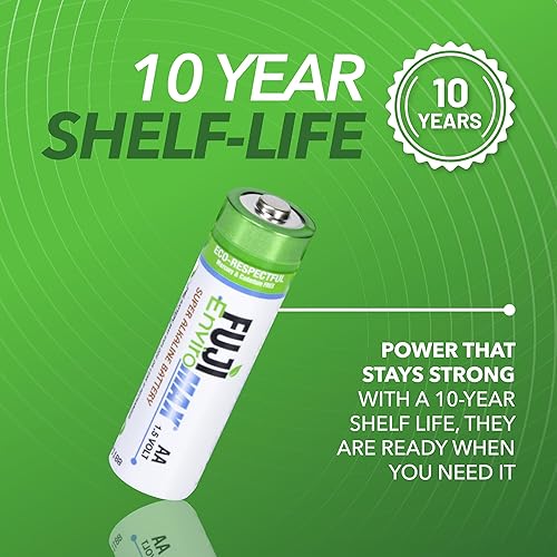 Miniatura 5 de Fuji Enviromax 4300BP4 EnviroMax AA - Pilas súper alcalinas (paquete de 4), color blanco