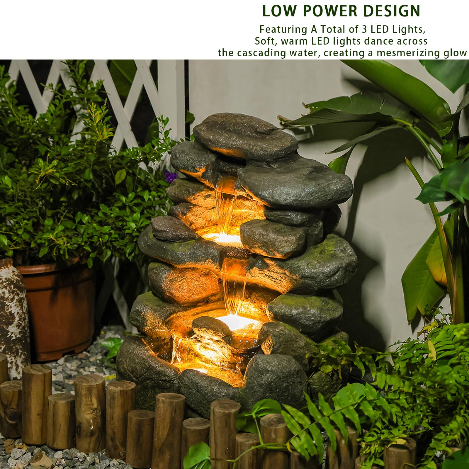 Falls Rocks Design Cascading Rock Waterfall Design Brown Rock Waterfall Fountain At