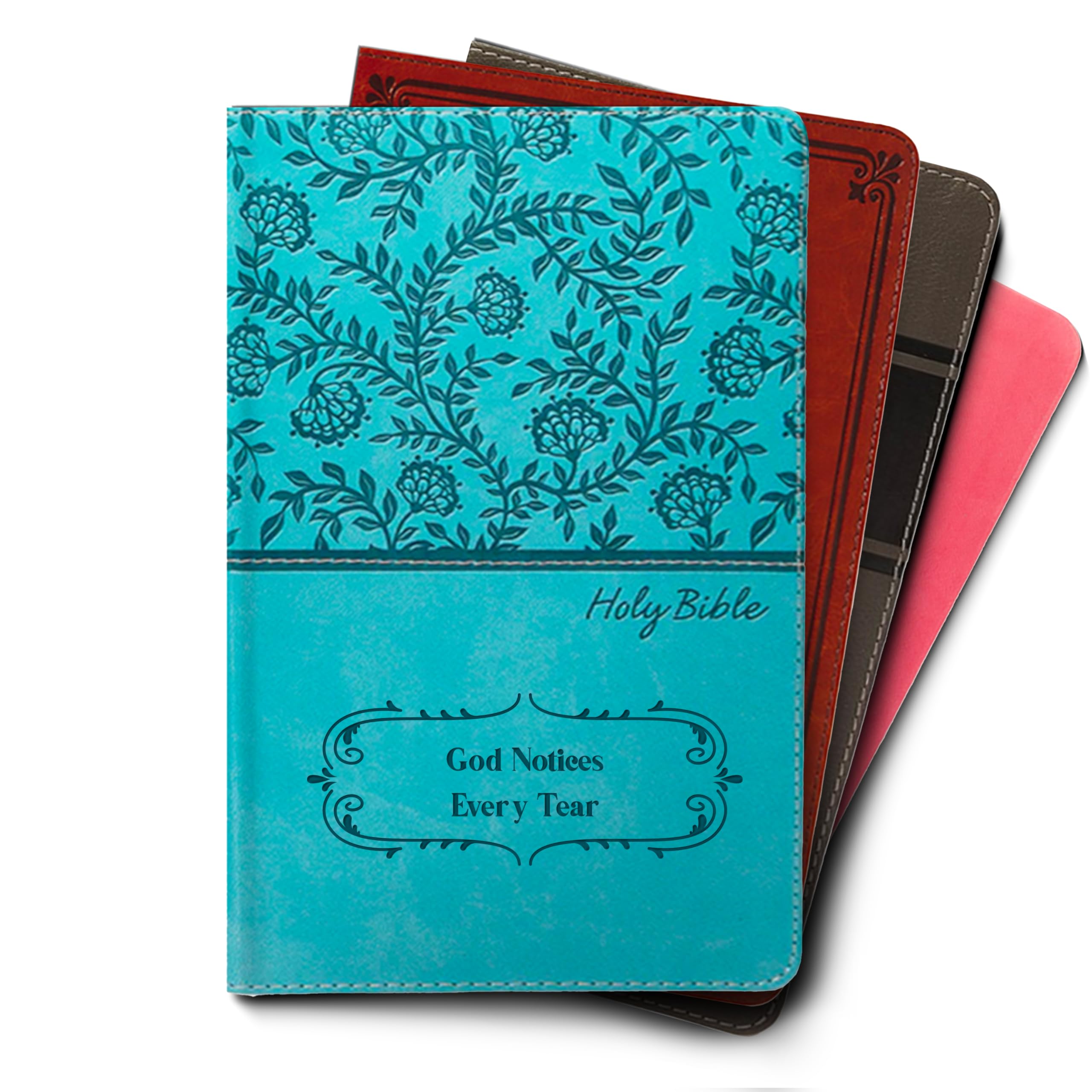 Hope Harbor Personalized Gift Bible with Custom Name Engraved, KJV, Turquoise, King James Version, Red Letter Edition, Comfort Print, Faux Leather