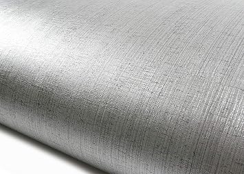 ROSEROSA Peel and Stick PVC Metallic Self-Adhesive Wallpaper Covering Counter Top Shelf Liner Luxury Ash MG5010-5 2.00 Feet X 6.56 Feet