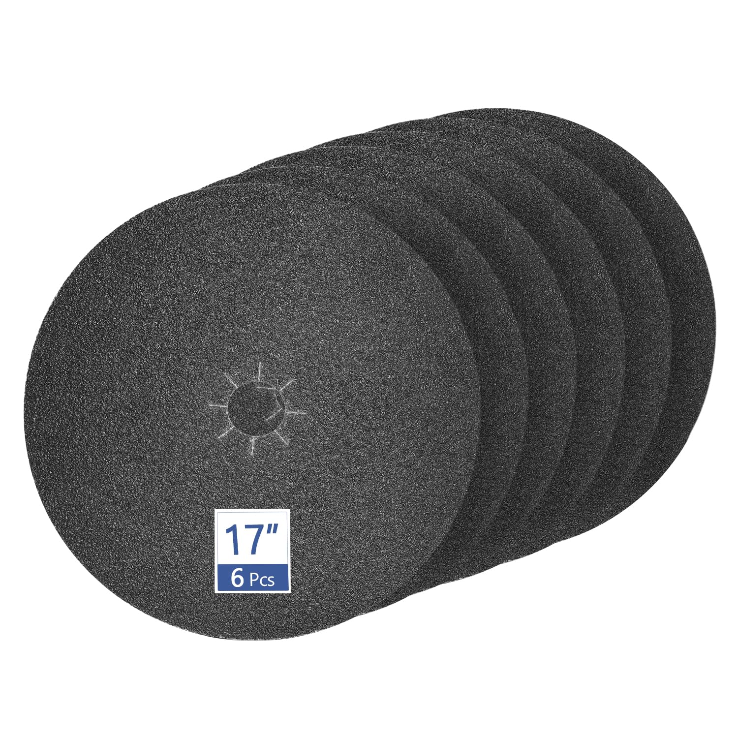HUAALIUCHE Disco de lijado de suelo de carburo de silicio con respaldo de tela, agujeros de 17 x 2 pulgadas para hormigón, piedra, grano 24, paquete de 6