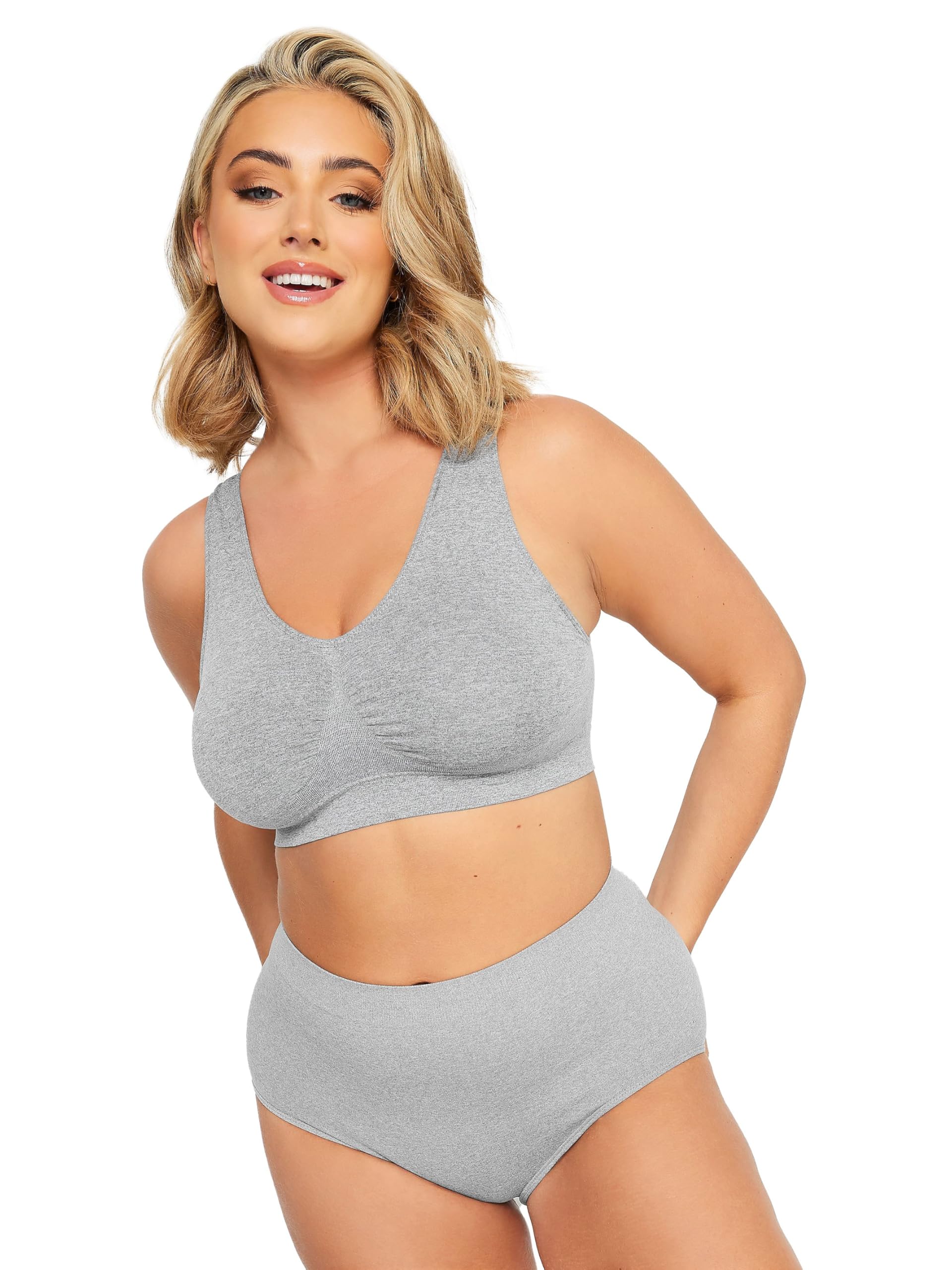 Yours Curve Seamless Light Control High Waisted Full Briefs - Women's - Plus Size Curve Grey