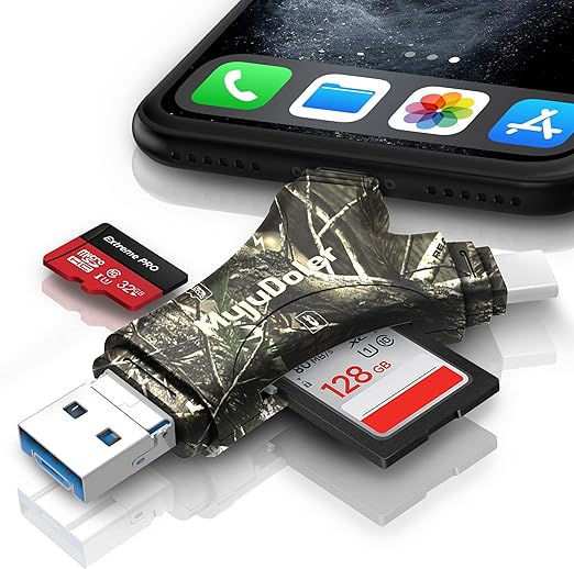 SD Card Reader for iPhone & iPad - Trail Camera, Game Camera & Memory Card Viewer - Plug and Play, No App Required