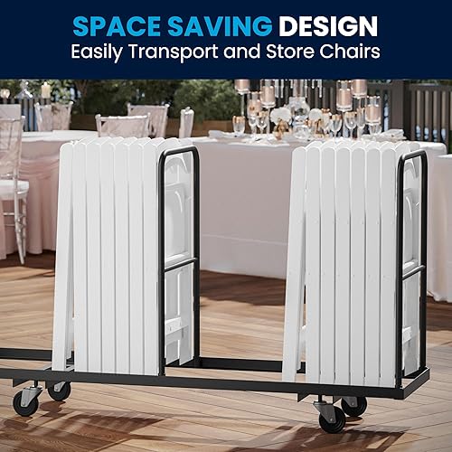 Miniatura 8 de Flash Furniture - Silla con capacidad para 1000 libras modelo Hércules silla plegable de resina de caoba con asiento acolchado de vinilo negro Blanco