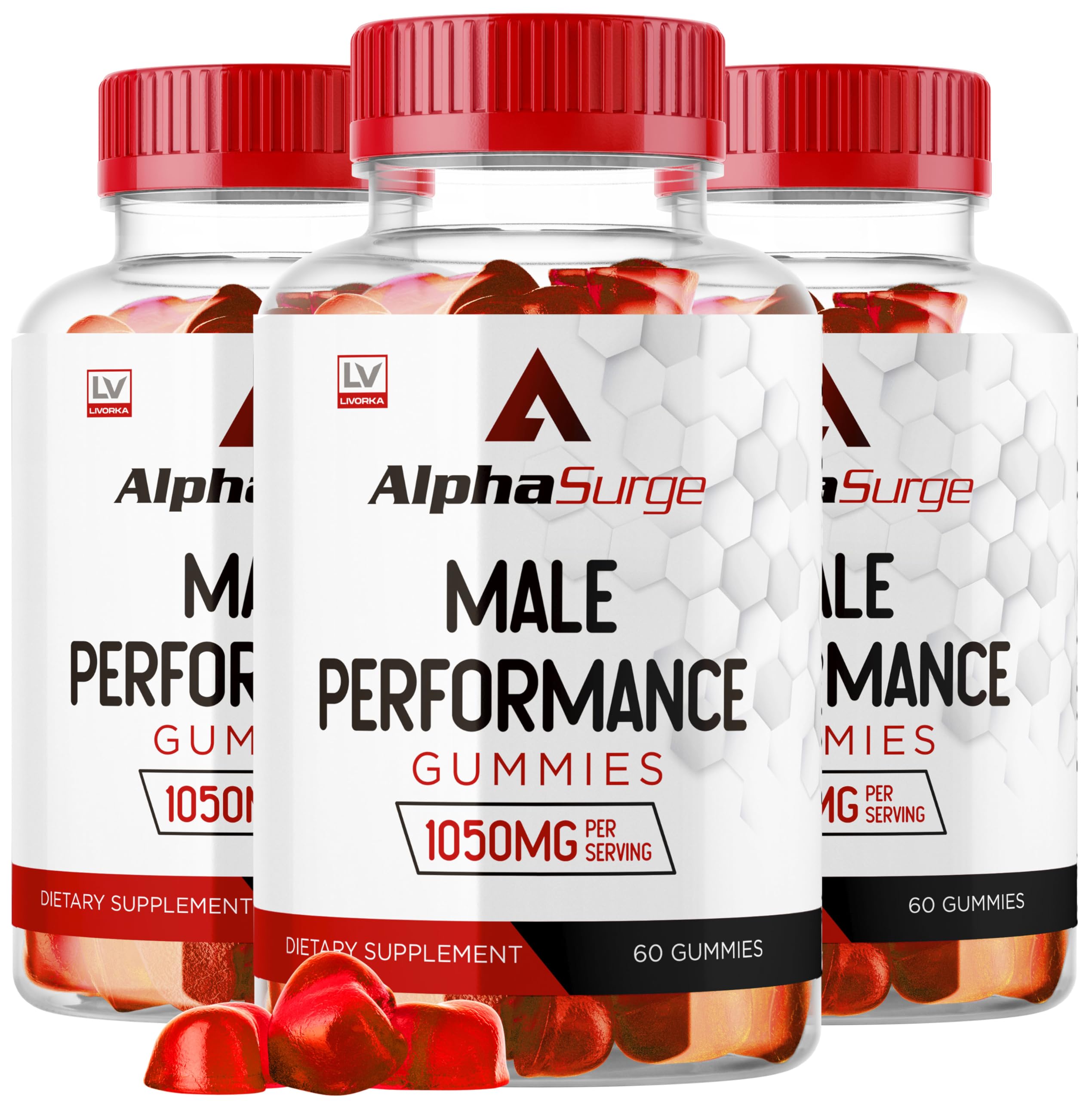 LIVORKA Alpha Surge for Men - Alpha Surge Gummies for Male, Alfa Surge Gummies 1050mg, Alpha Surge XL Gummie, Alphasurge Gummies, Alfa Surge Gummies, Alpha Sugre Male, 180 Gummies for 3 Month