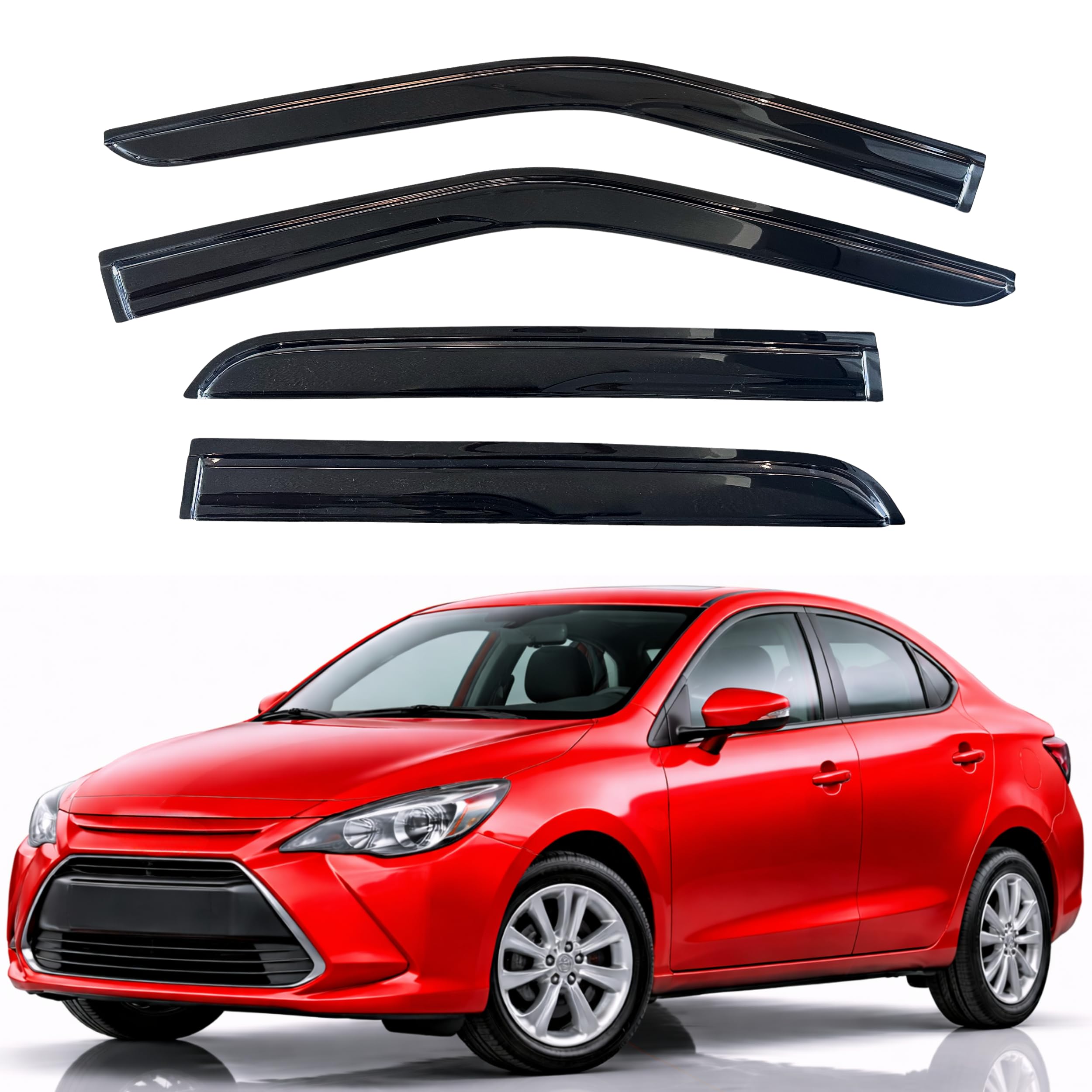 KPY Rain Guards Fit for 2014-2019 Toyota Yaris Sedan