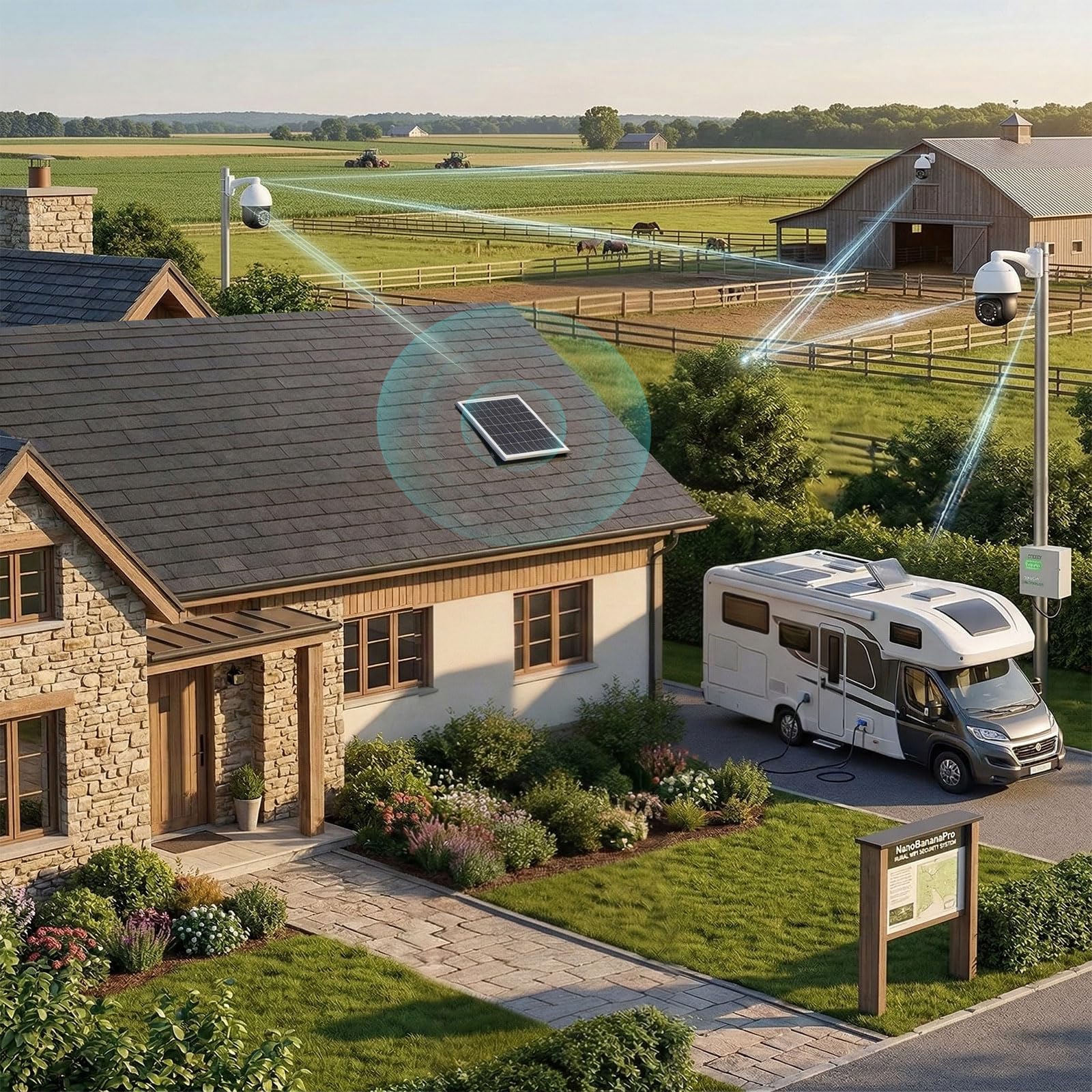 Router solare WiFi, estensore Wi-Fi esterno a lungo raggio, ripetitore di segnale impermeabile estende la copertura fino a 90 metri, ripetitore wireless