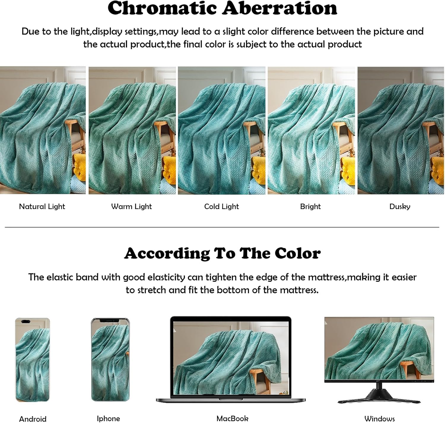 NEWCOSPLAY Super Soft Throw Blanket Light Teal Premium Silky Flannel Fleece Leaves Pattern Lightweight Bed Blanket All Season Use (Light Teal, Throw(50"x60")) - Image 6