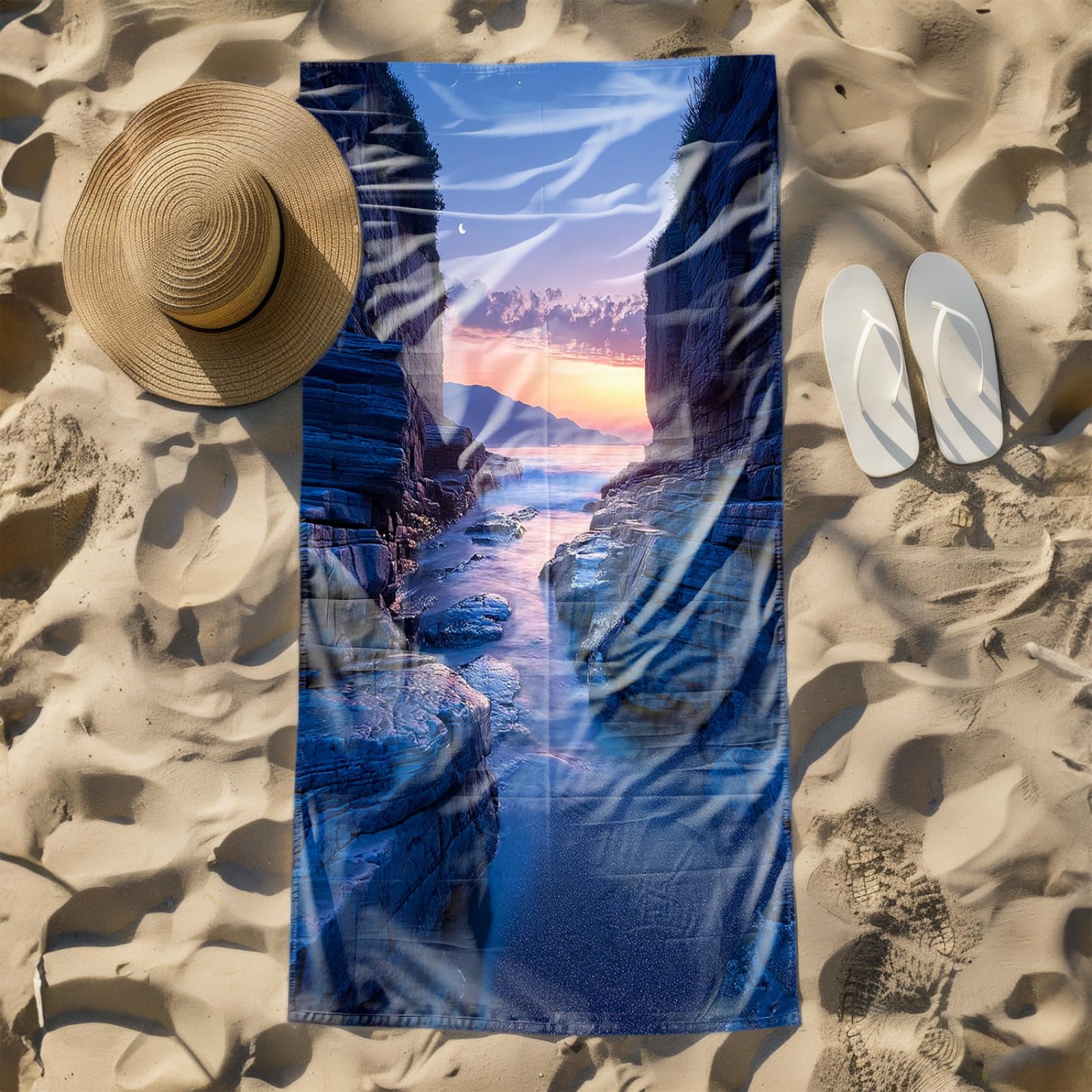 Beach Towel Canyon Ocean Microfibre Towel for Women Men,Gym Towel for Travel Swim Camping,Quick Fast Dry,Travel Essentials,Swimming