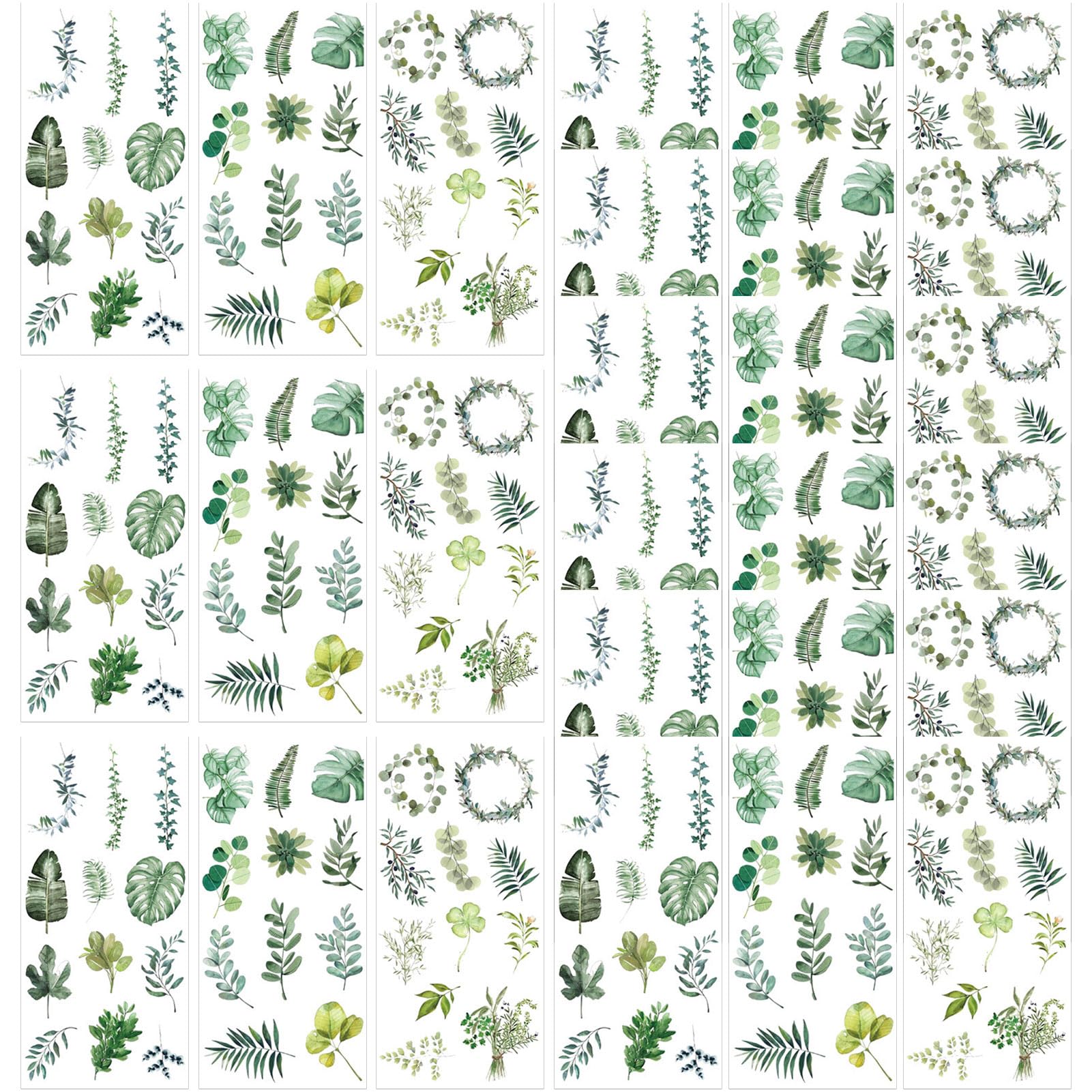 Keboyoe 27 Hojas de Pegatinas de Hojas Scrapbooking Plantas Stickers Pegatinas para Album de Fotos Verdes Hojas Pequeñas Pegatinas Stickers de Planta para Manualidades Scrapbook DIY Decoración Álbumes