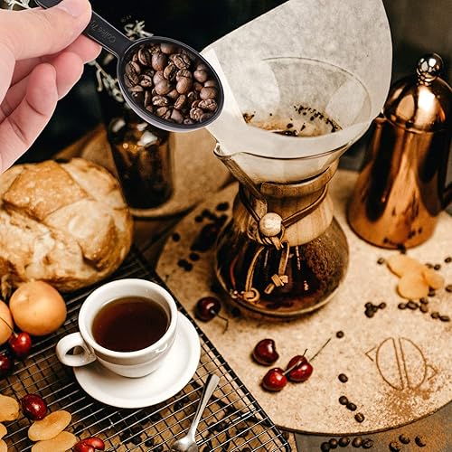 Miniatura 4 de Cabilock Cuchara medidora de mango corto para café, té, azúcar, cereales, cuchara negra, cuchara, condimento líquido, 5 unidades, 7g0.25 oz