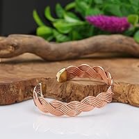 Vista 37 de Handmade Elegant Copper Bracelet for Women - Pure Copper Bracelet for Pain Relief and Stress Relief - Adjustable Entwisted Copper Bracelet to Fit