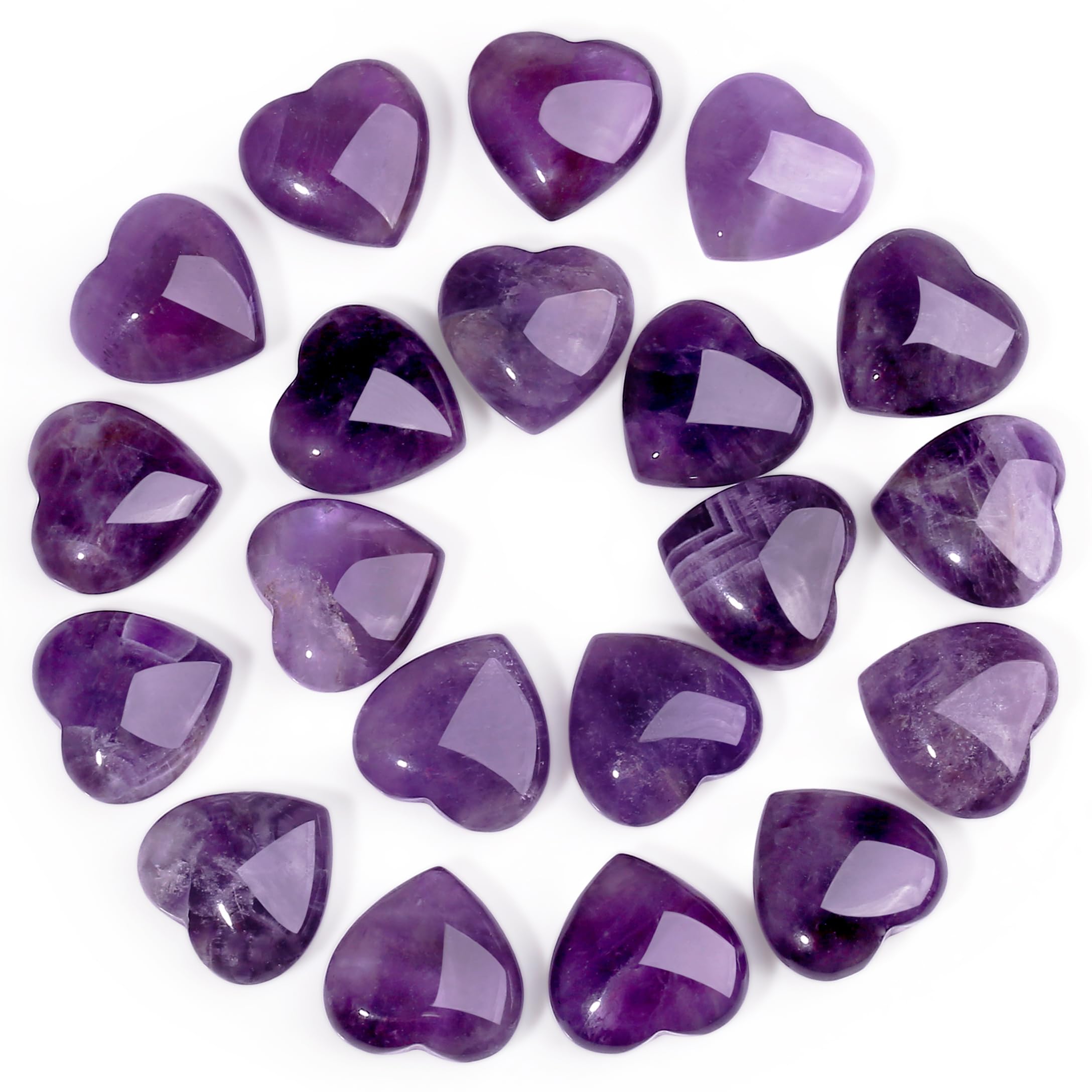 Sponsored Ad – XIANNVXI 20 Pcs Amethyst Crystal Heart Stones Natural Amethyst Crystal Stones Healing Gemstones Reiki Purple Crystals Amethyst Gifts for Meditation Balancing